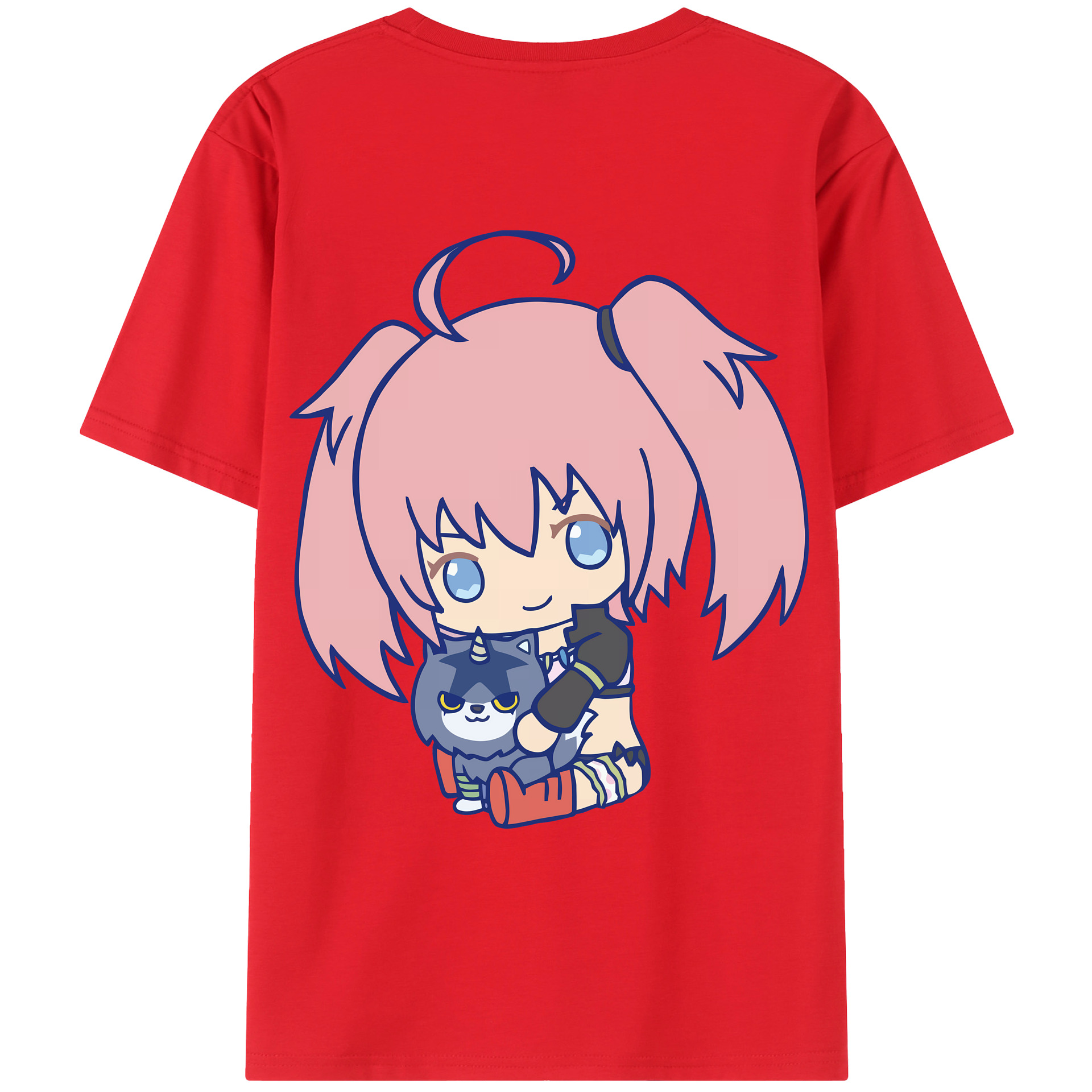 （画像用） 転スラ Regarding Reincarnated to Slime 綿100％ メンズ半袖Tシャツ（バックプリント） 通気性
