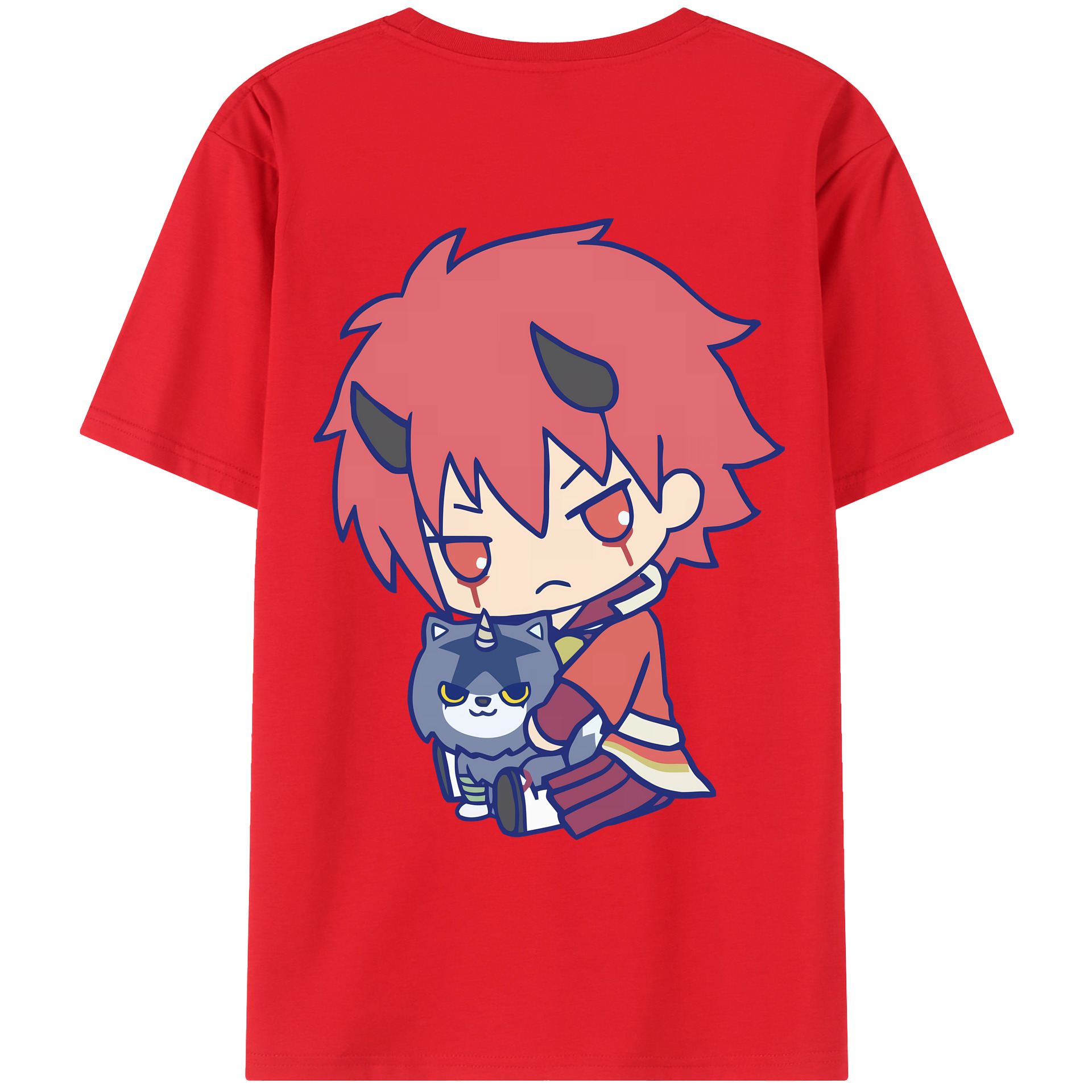 （画像用） 転スラ Regarding Reincarnated to Slime 綿100％ メンズ半袖Tシャツ（バックプリント） 通気性