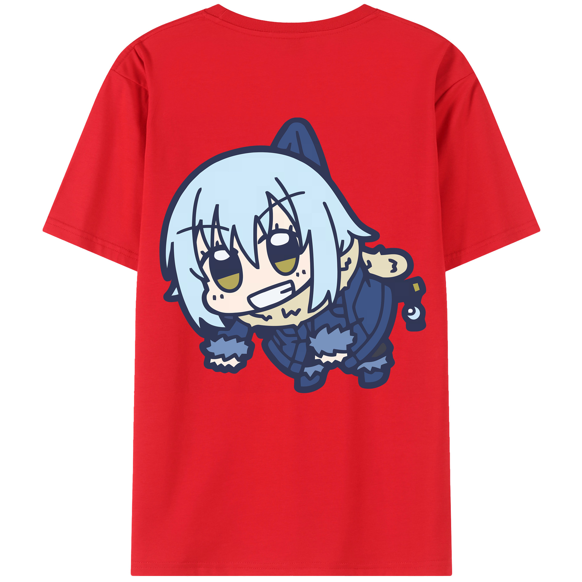 （画像用） 転スラ Regarding Reincarnated to Slime 綿100％ メンズ半袖Tシャツ（バックプリント） 通気性