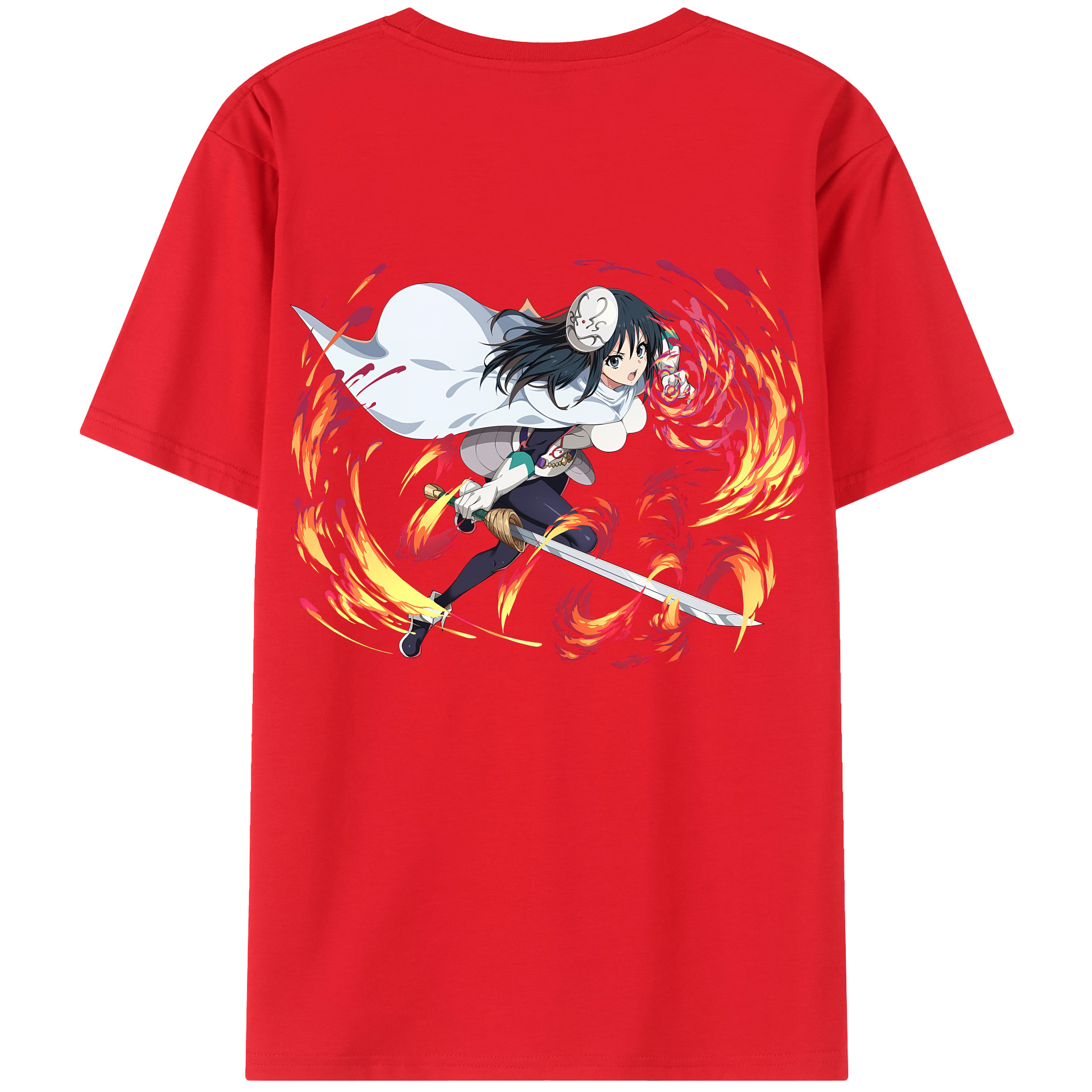 （画像用） 転スラ Regarding Reincarnated to Slime 綿100％ メンズ半袖Tシャツ（バックプリント） 通気性
