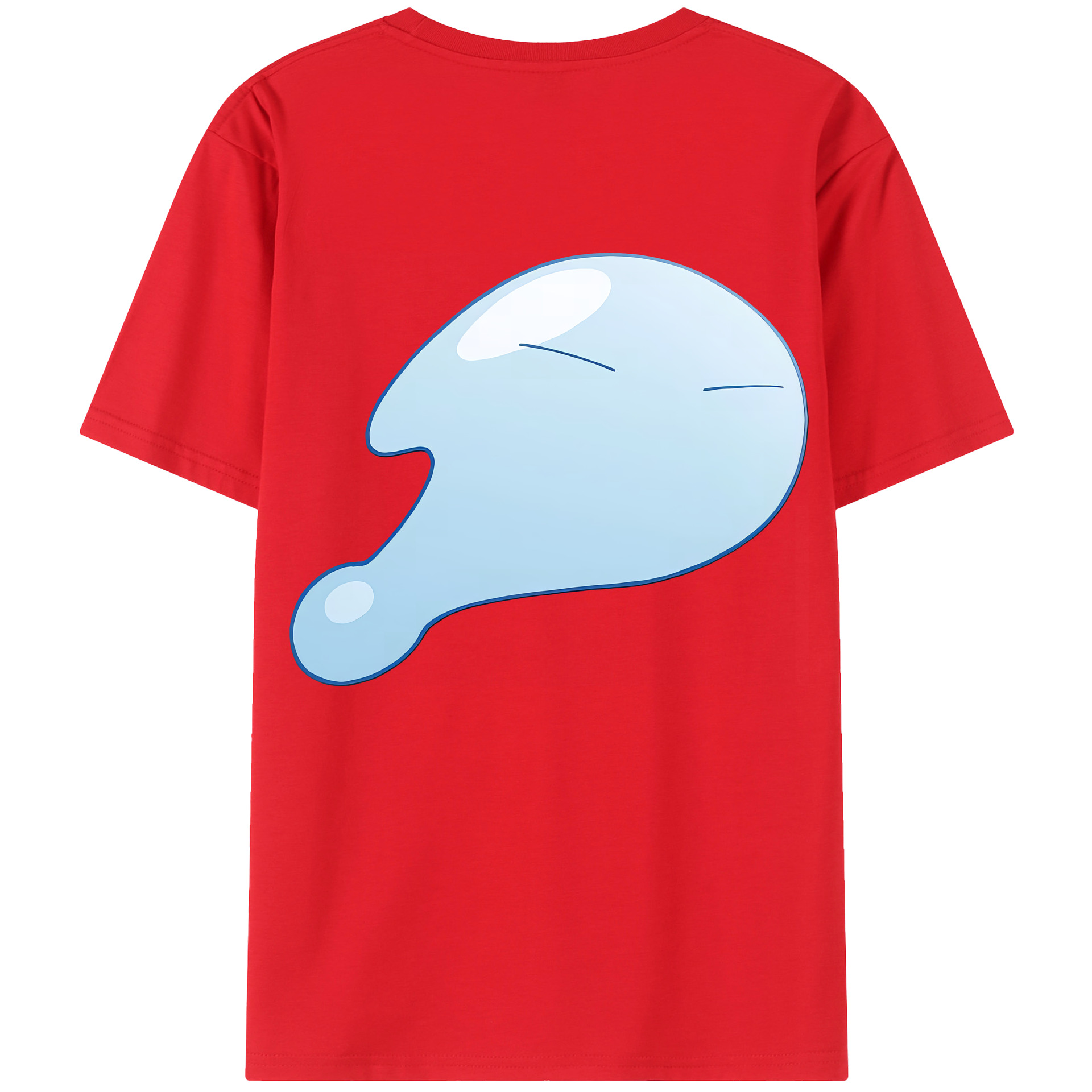 （画像用） 転スラ Regarding Reincarnated to Slime 綿100％ メンズ半袖Tシャツ（バックプリント） 通気性