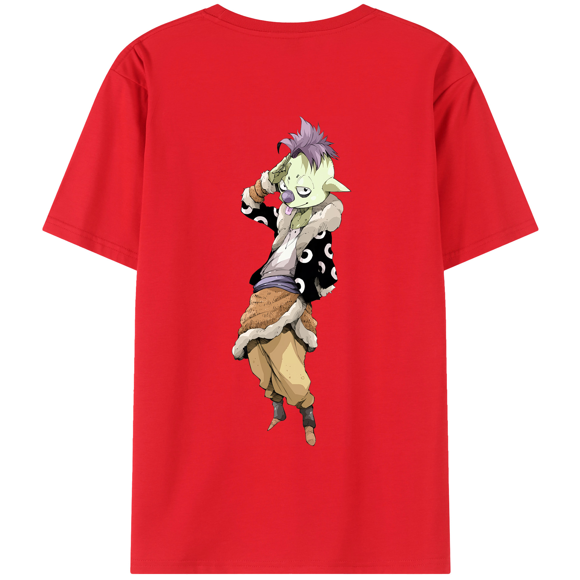 （画像用） 転スラ Regarding Reincarnated to Slime 綿100％ メンズ半袖Tシャツ（バックプリント） 通気性