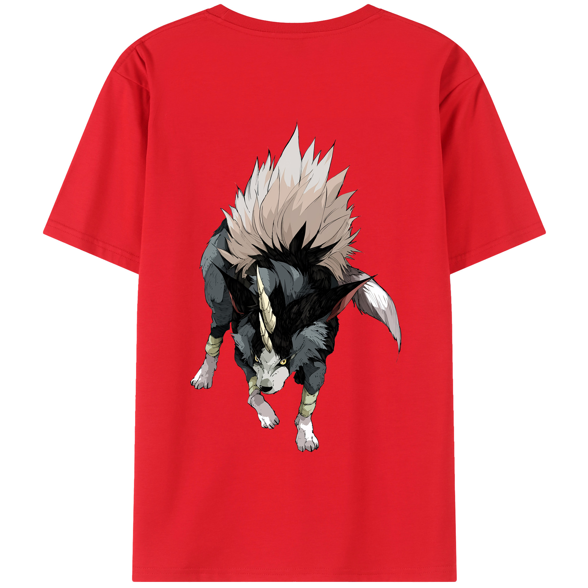 （画像用） 転スラ Regarding Reincarnated to Slime 綿100％ メンズ半袖Tシャツ（バックプリント） 通気性