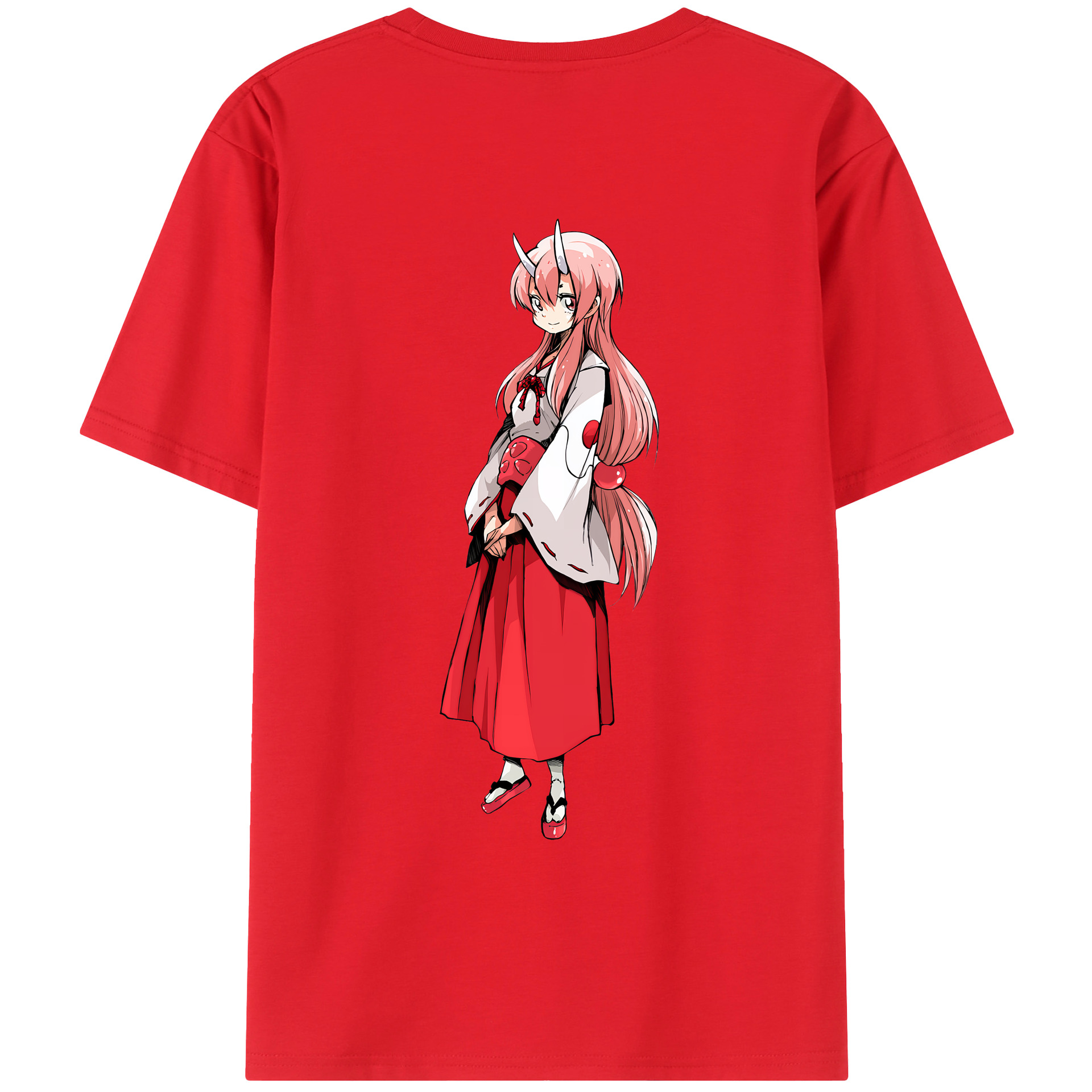 （画像用） 転スラ Regarding Reincarnated to Slime 綿100％ メンズ半袖Tシャツ（バックプリント） 通気性