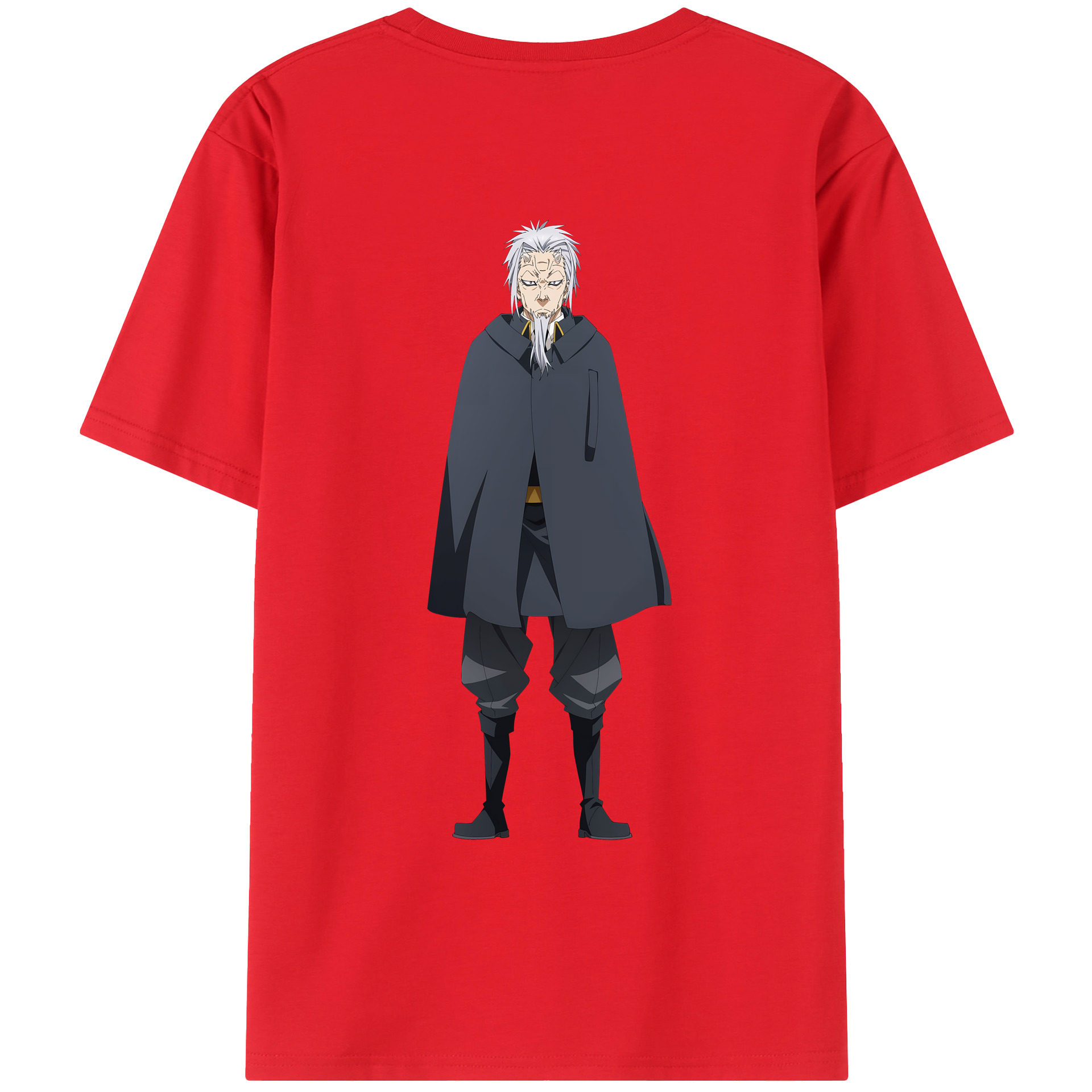（画像用） 転スラ Regarding Reincarnated to Slime 綿100％ メンズ半袖Tシャツ（バックプリント） 通気性