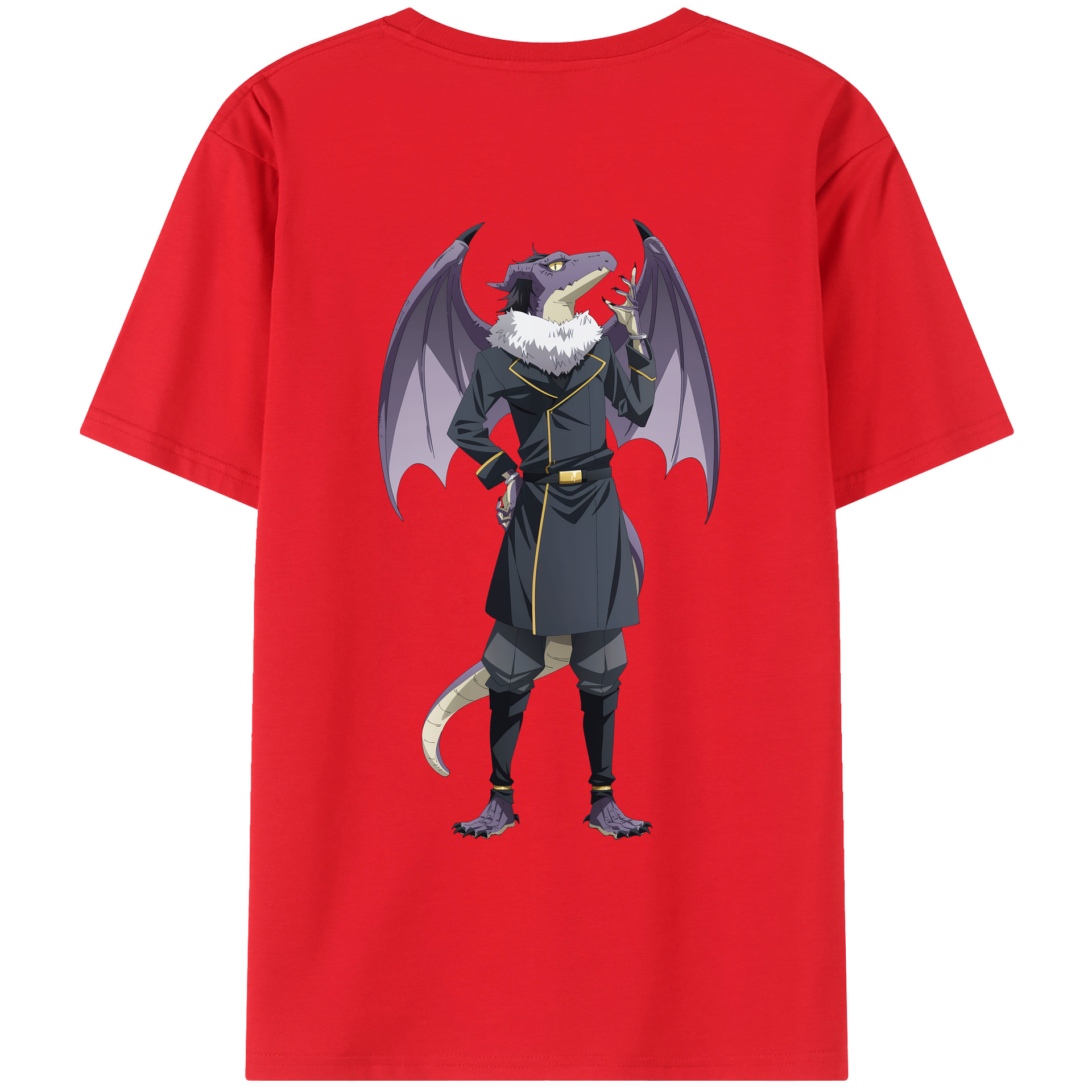 （画像用） 転スラ Regarding Reincarnated to Slime 綿100％ メンズ半袖Tシャツ（バックプリント） 通気性