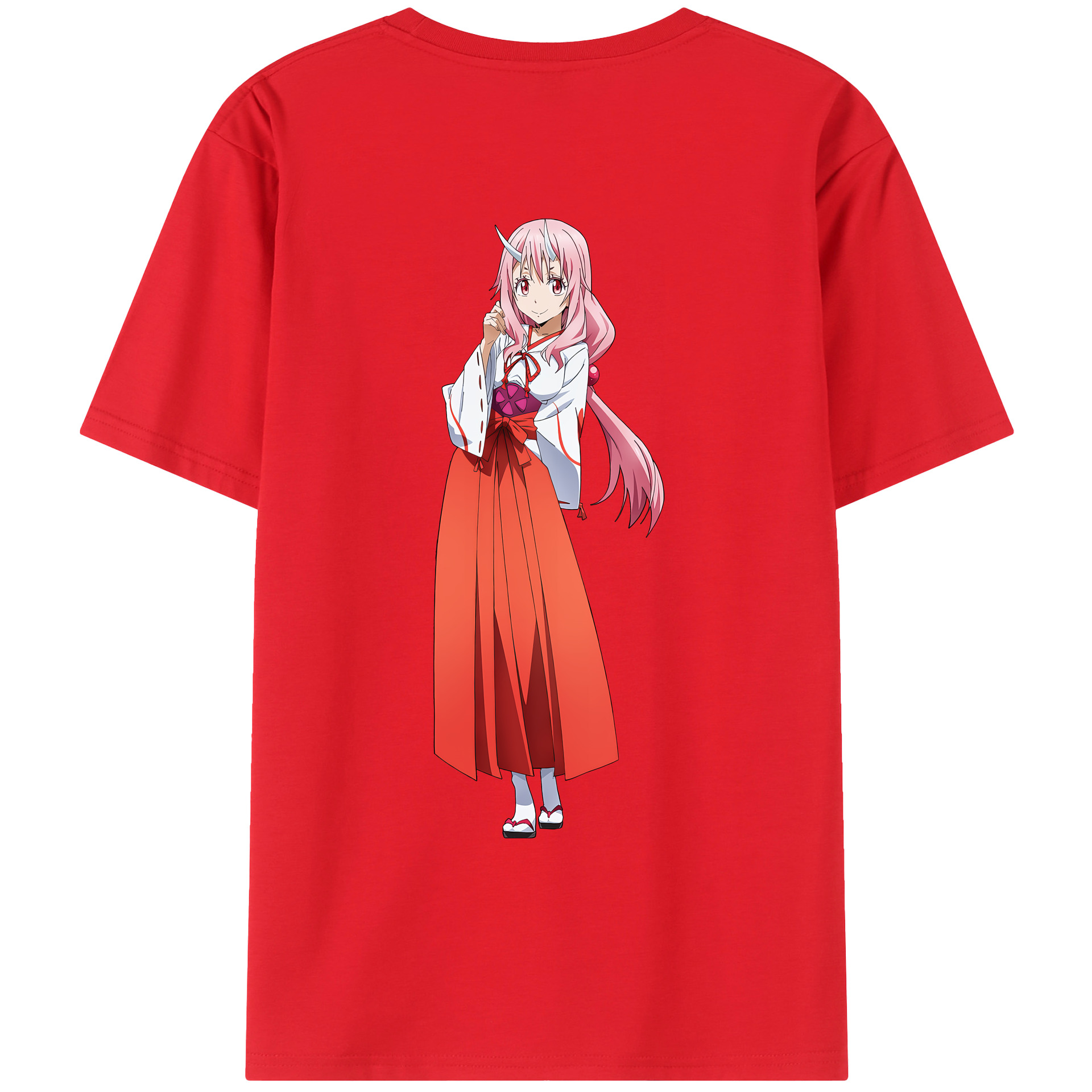 （画像用） 転スラ Regarding Reincarnated to Slime 綿100％ メンズ半袖Tシャツ（バックプリント） 通気性