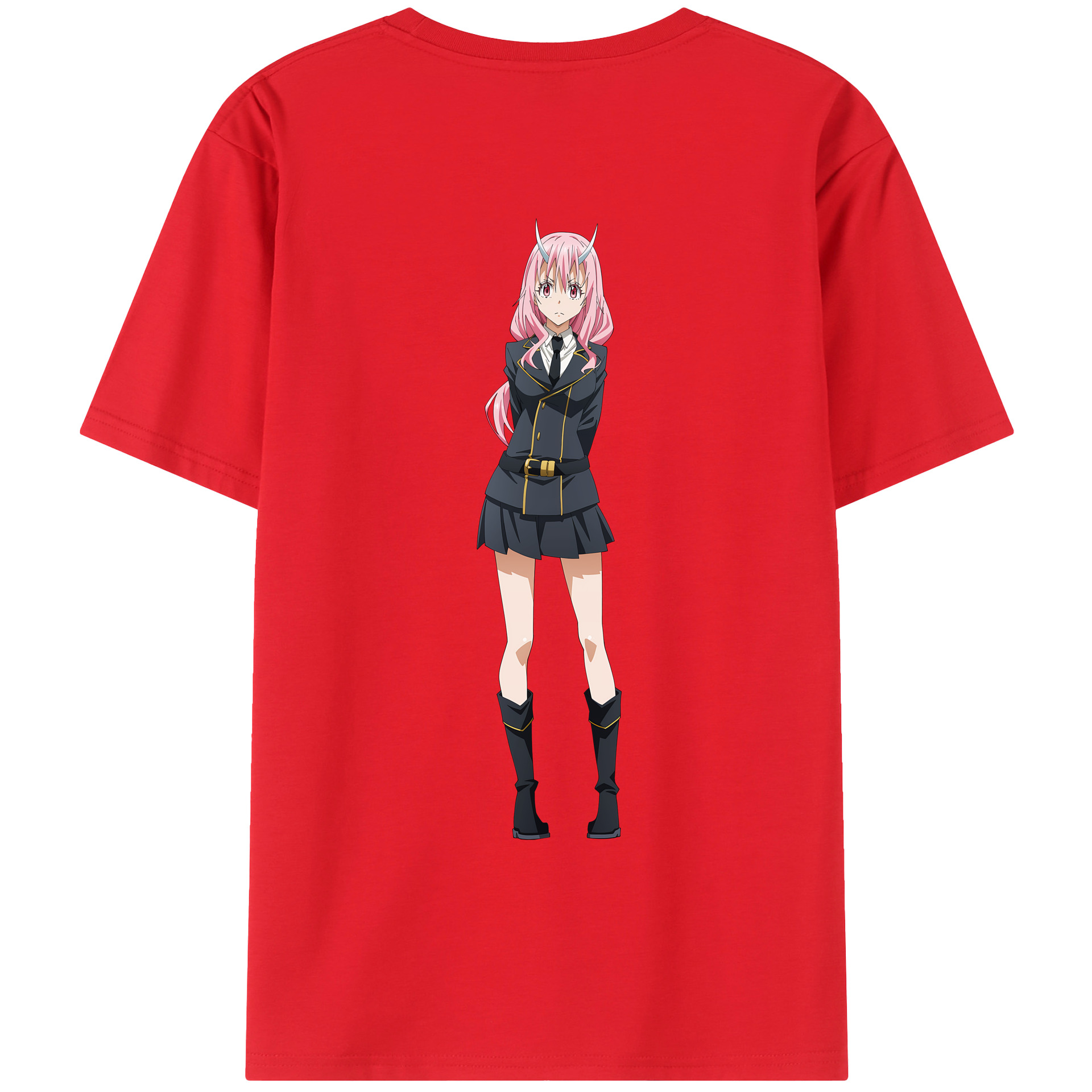 （画像用） 転スラ Regarding Reincarnated to Slime 綿100％ メンズ半袖Tシャツ（バックプリント） 通気性