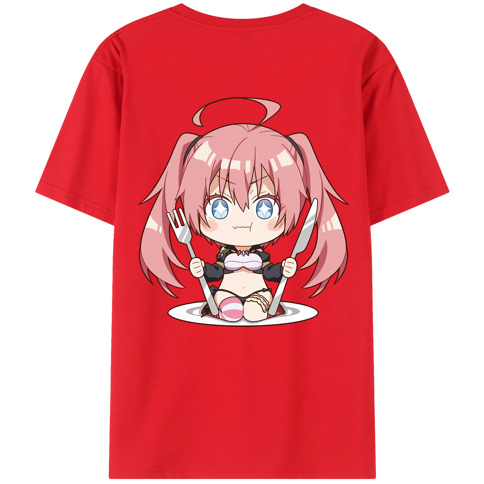 （画像用） 転スラ Regarding Reincarnated to Slime 綿100％ メンズ半袖Tシャツ（バックプリント） 通気性