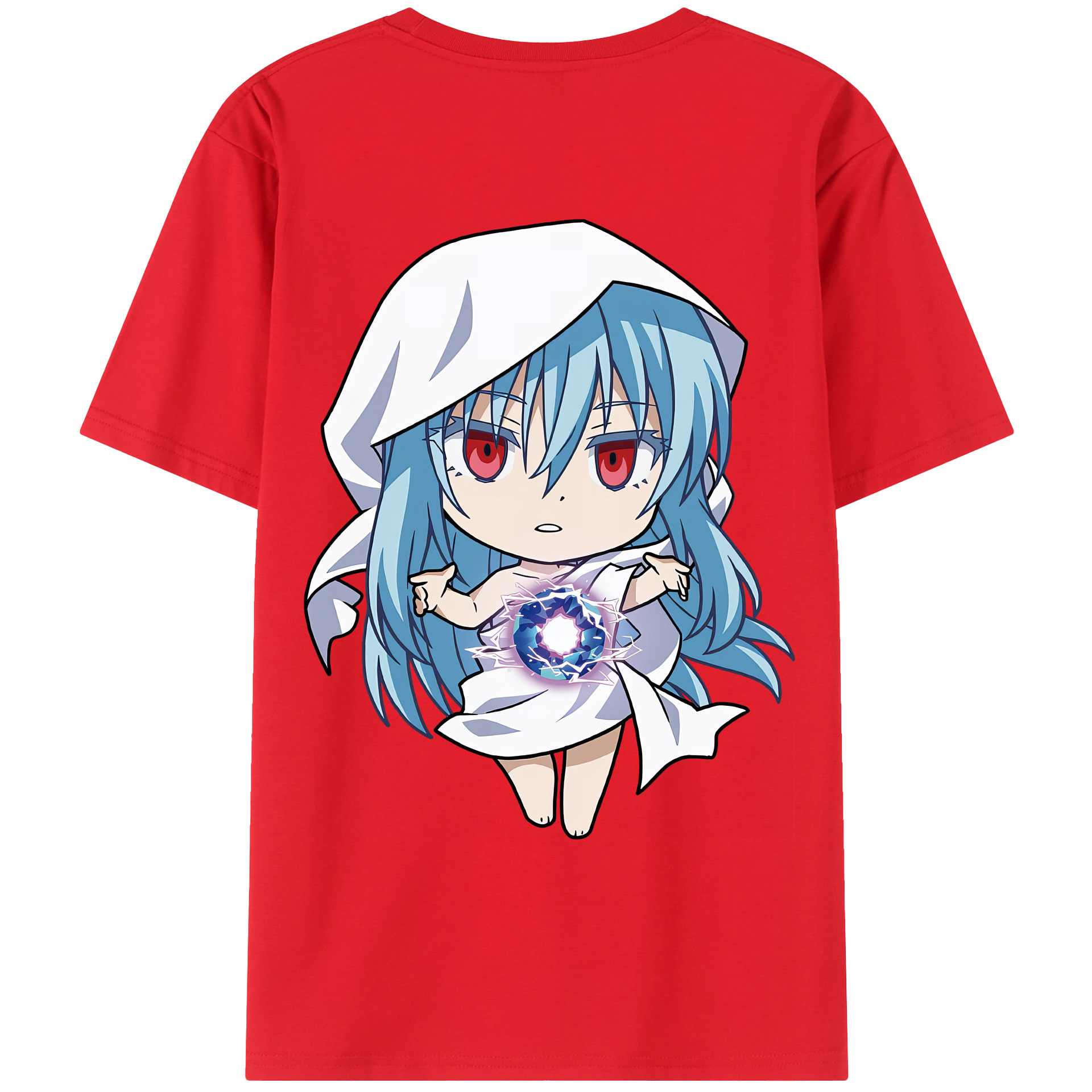 （画像用） 転スラ Regarding Reincarnated to Slime 綿100％ メンズ半袖Tシャツ（バックプリント） 通気性