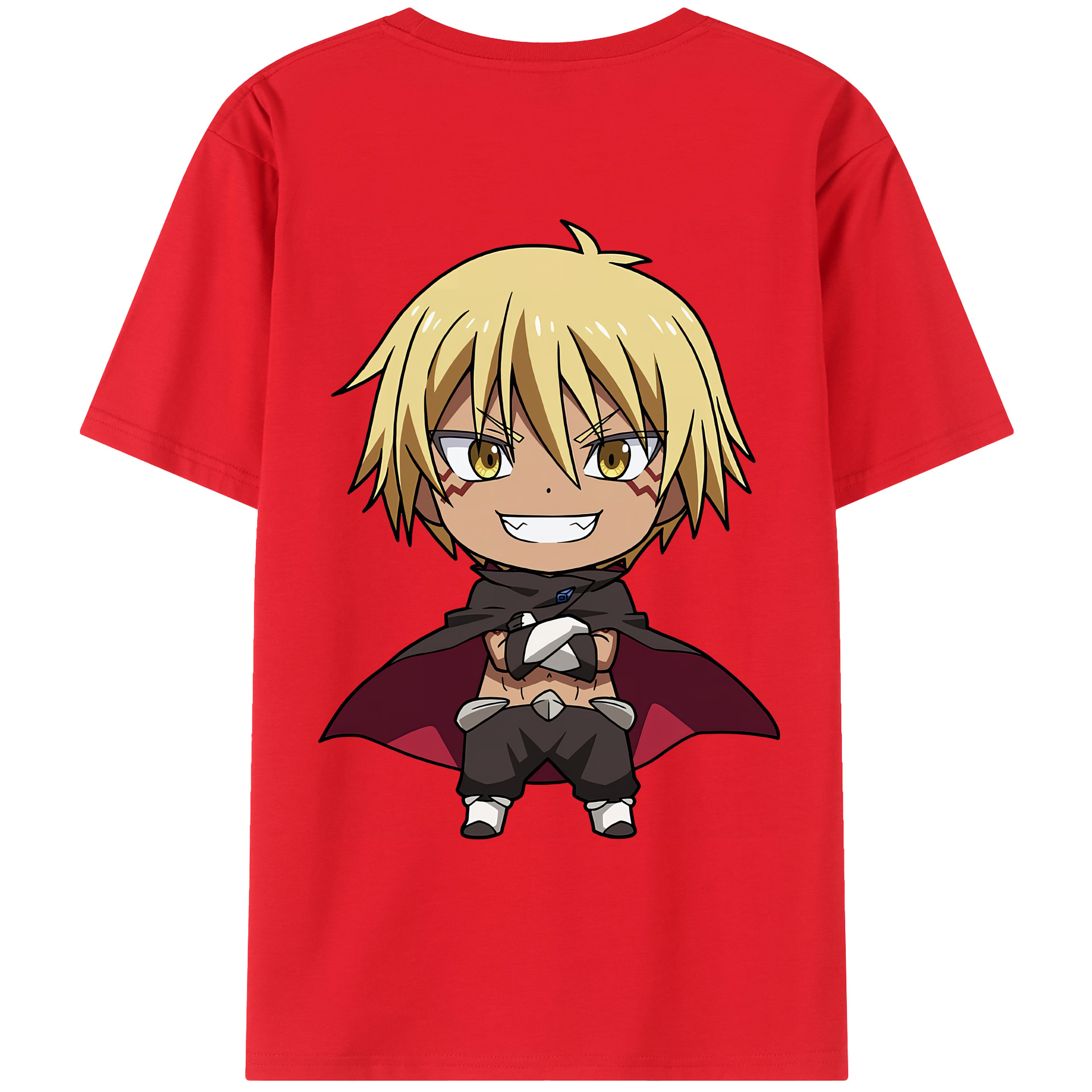 （画像用） 転スラ Regarding Reincarnated to Slime 綿100％ メンズ半袖Tシャツ（バックプリント） 通気性