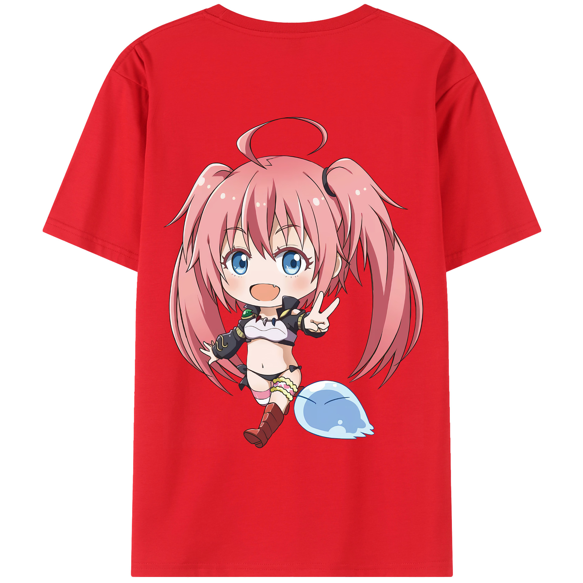 （画像用） 転スラ Regarding Reincarnated to Slime 綿100％ メンズ半袖Tシャツ（バックプリント） 通気性