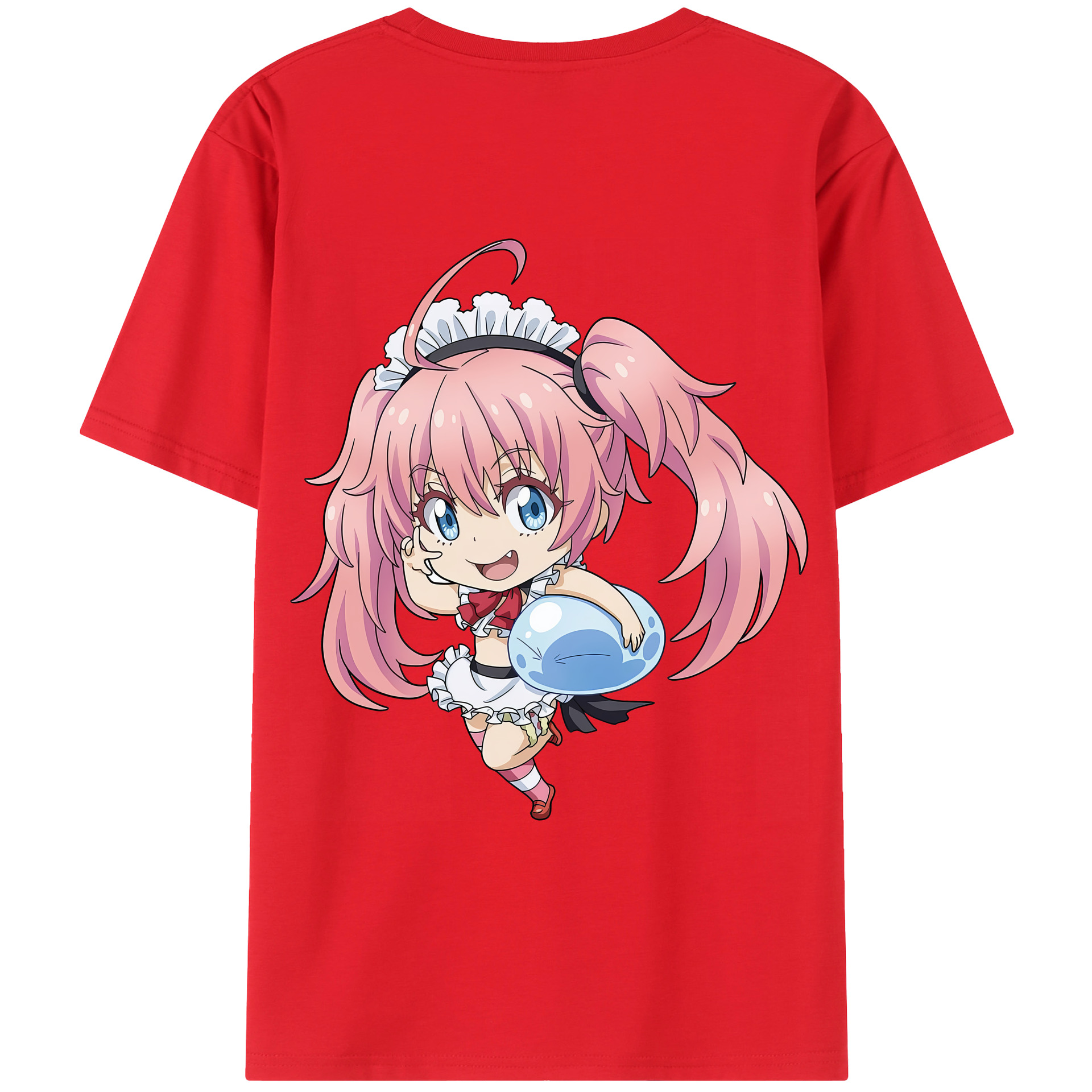 （画像用） 転スラ Regarding Reincarnated to Slime 綿100％ メンズ半袖Tシャツ（バックプリント） 通気性