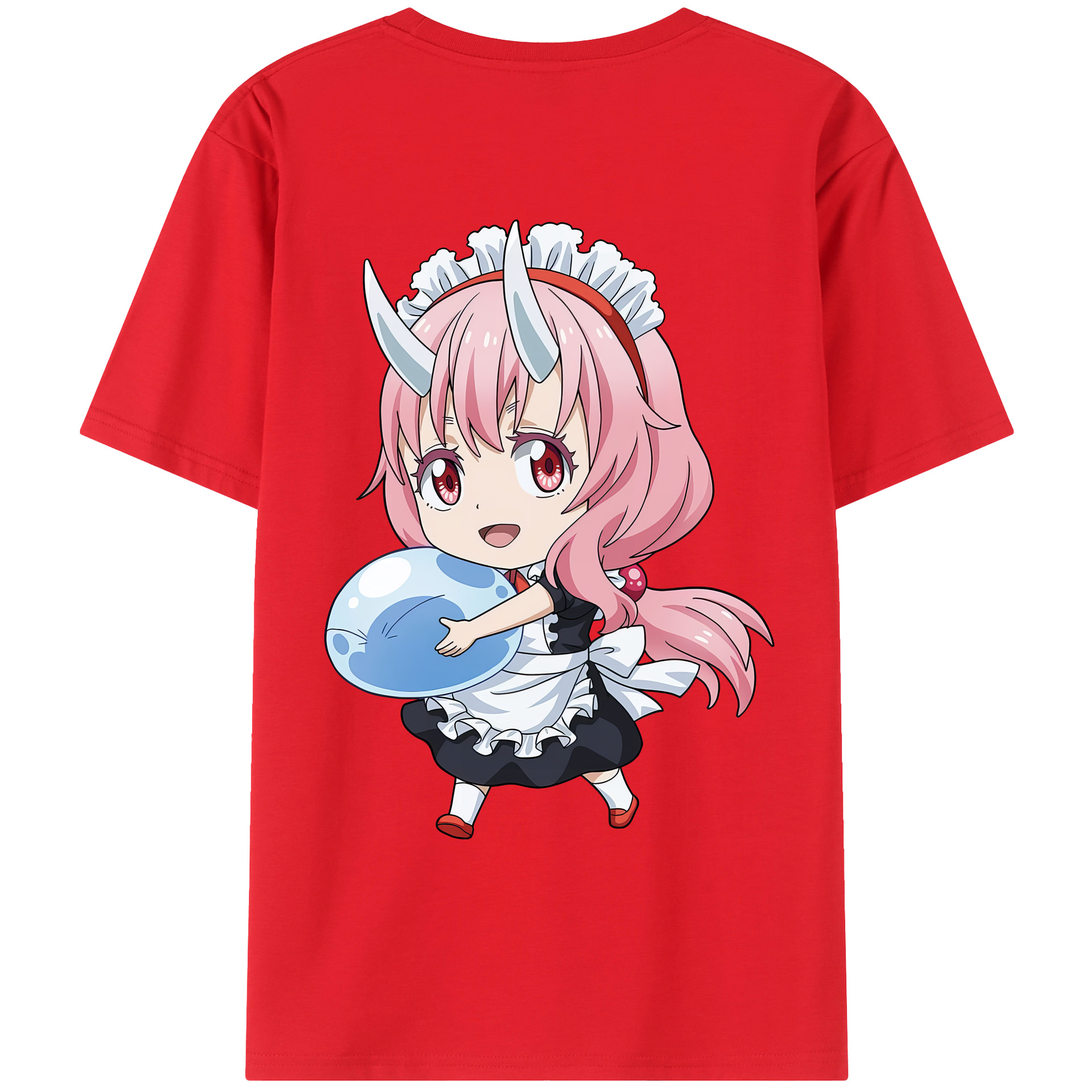 （画像用） 転スラ Regarding Reincarnated to Slime 綿100％ メンズ半袖Tシャツ（バックプリント） 通気性