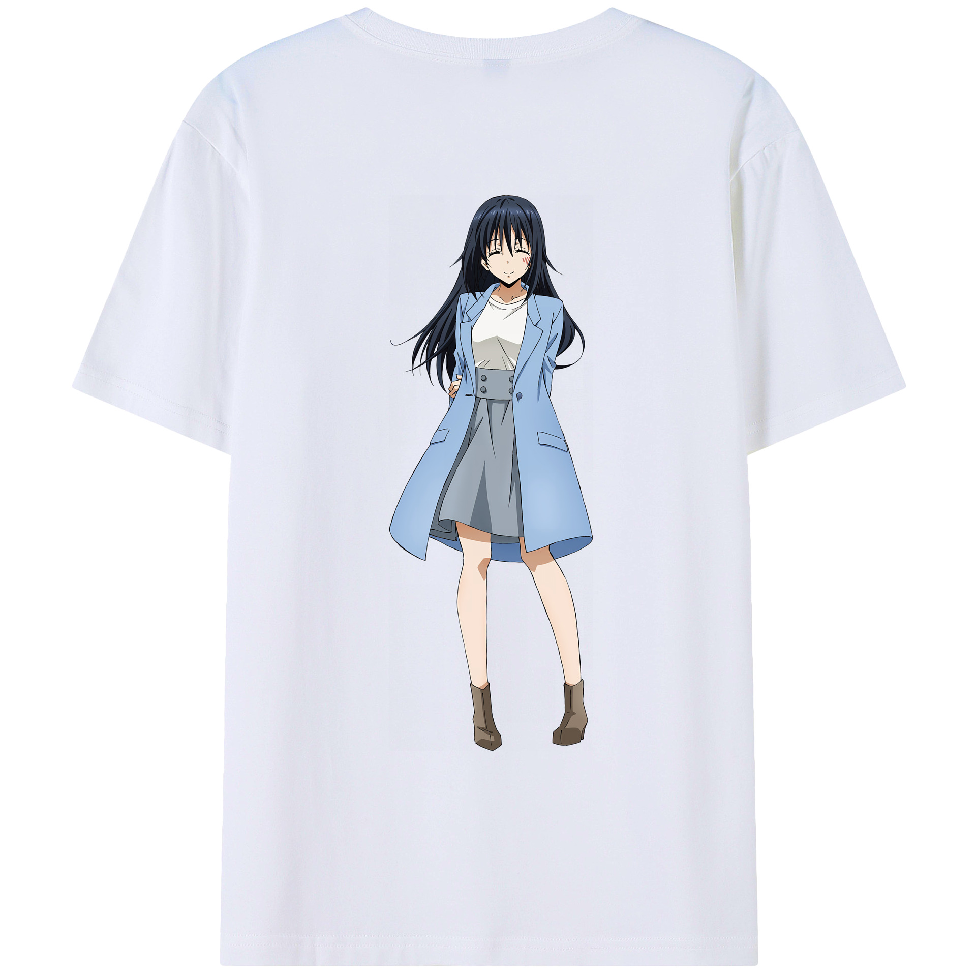 （画像用） 転スラ Regarding Reincarnated to Slime 綿100％ メンズ半袖Tシャツ（バックプリント） 通気性