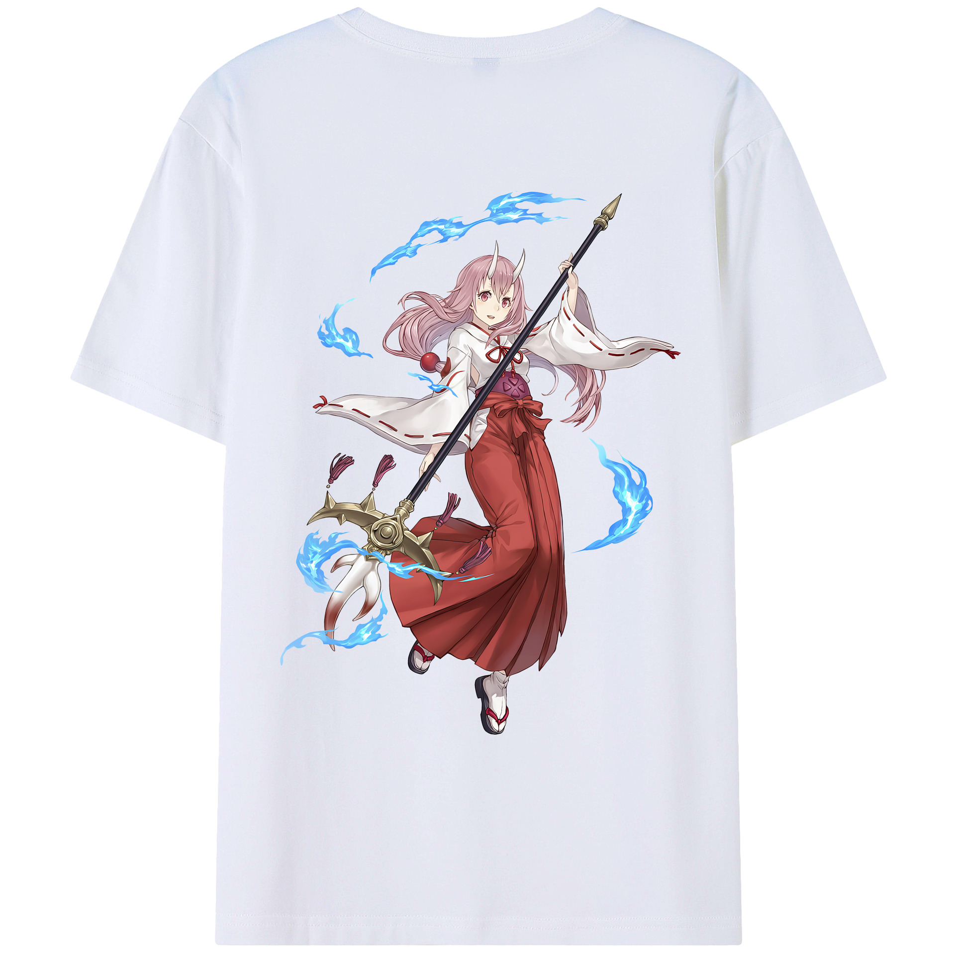 （画像用） 転スラ Regarding Reincarnated to Slime 綿100％ メンズ半袖Tシャツ（バックプリント） 通気性
