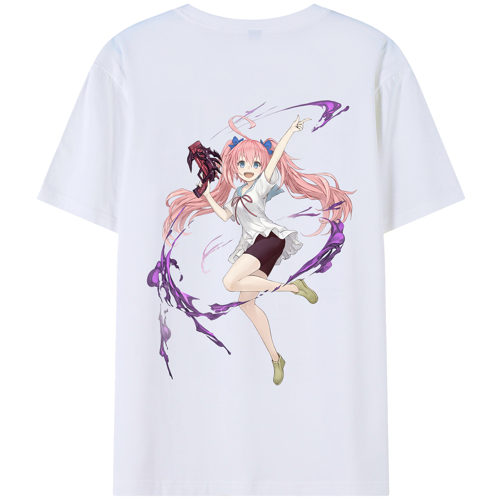 （画像用） 転スラ Regarding Reincarnated to Slime 綿100％ メンズ半袖Tシャツ（バックプリント） 通気性