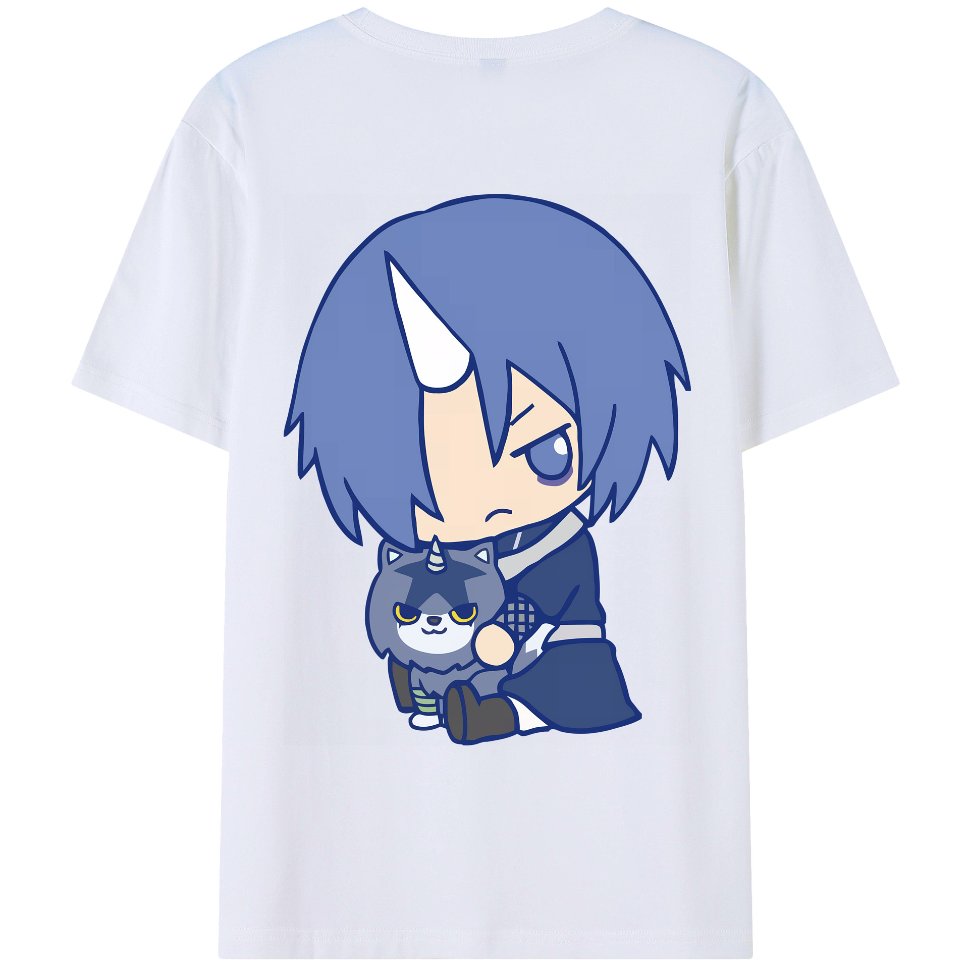 （画像用） 転スラ Regarding Reincarnated to Slime 綿100％ メンズ半袖Tシャツ（バックプリント） 通気性