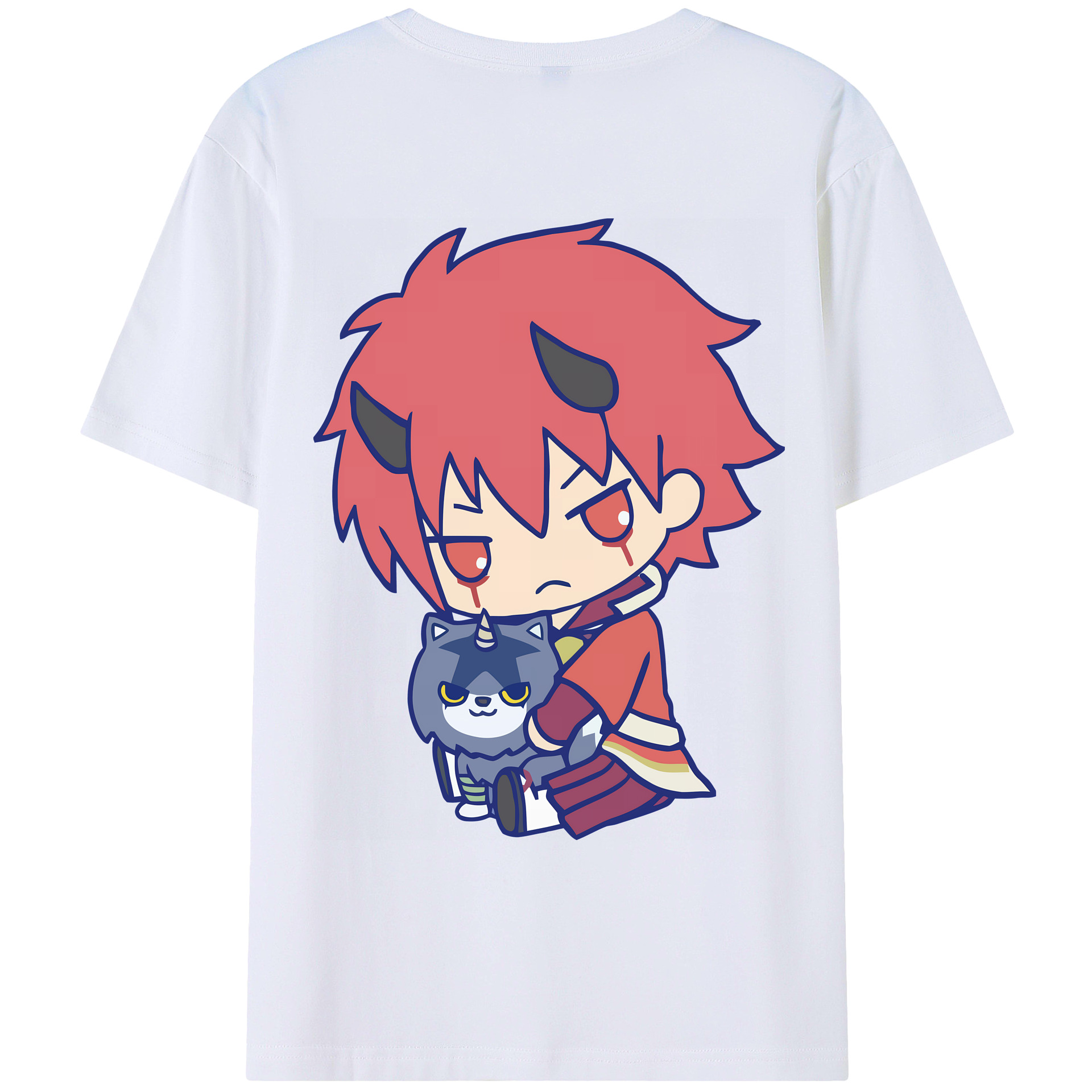 （画像用） 転スラ Regarding Reincarnated to Slime 綿100％ メンズ半袖Tシャツ（バックプリント） 通気性