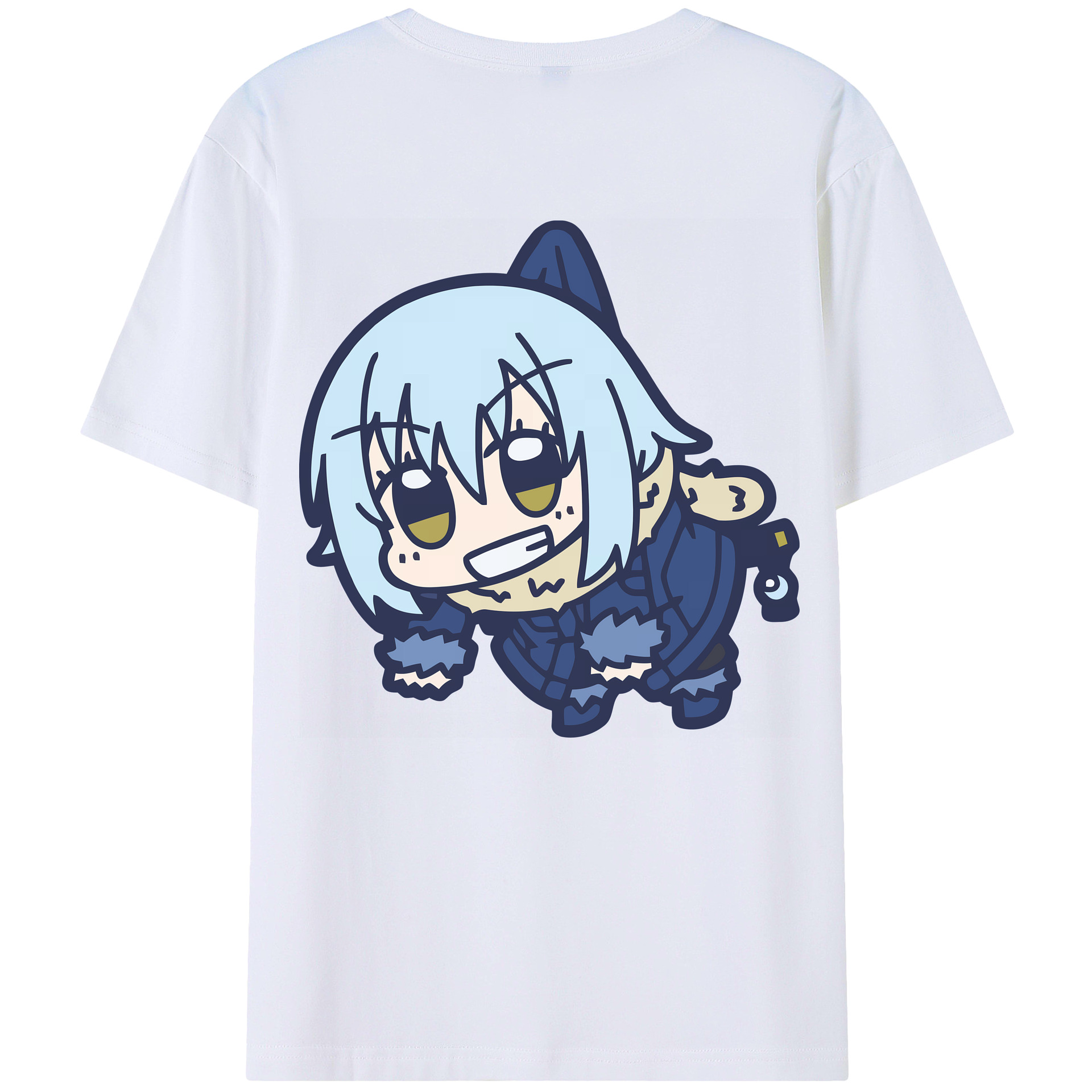 （画像用） 転スラ Regarding Reincarnated to Slime 綿100％ メンズ半袖Tシャツ（バックプリント） 通気性