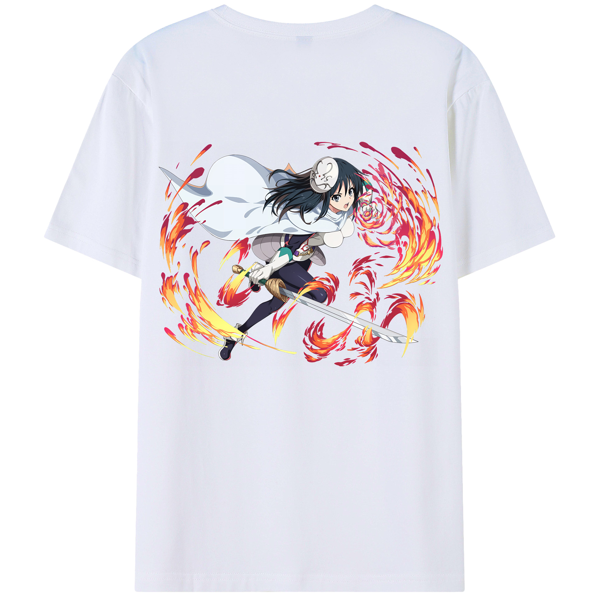（画像用） 転スラ Regarding Reincarnated to Slime 綿100％ メンズ半袖Tシャツ（バックプリント） 通気性