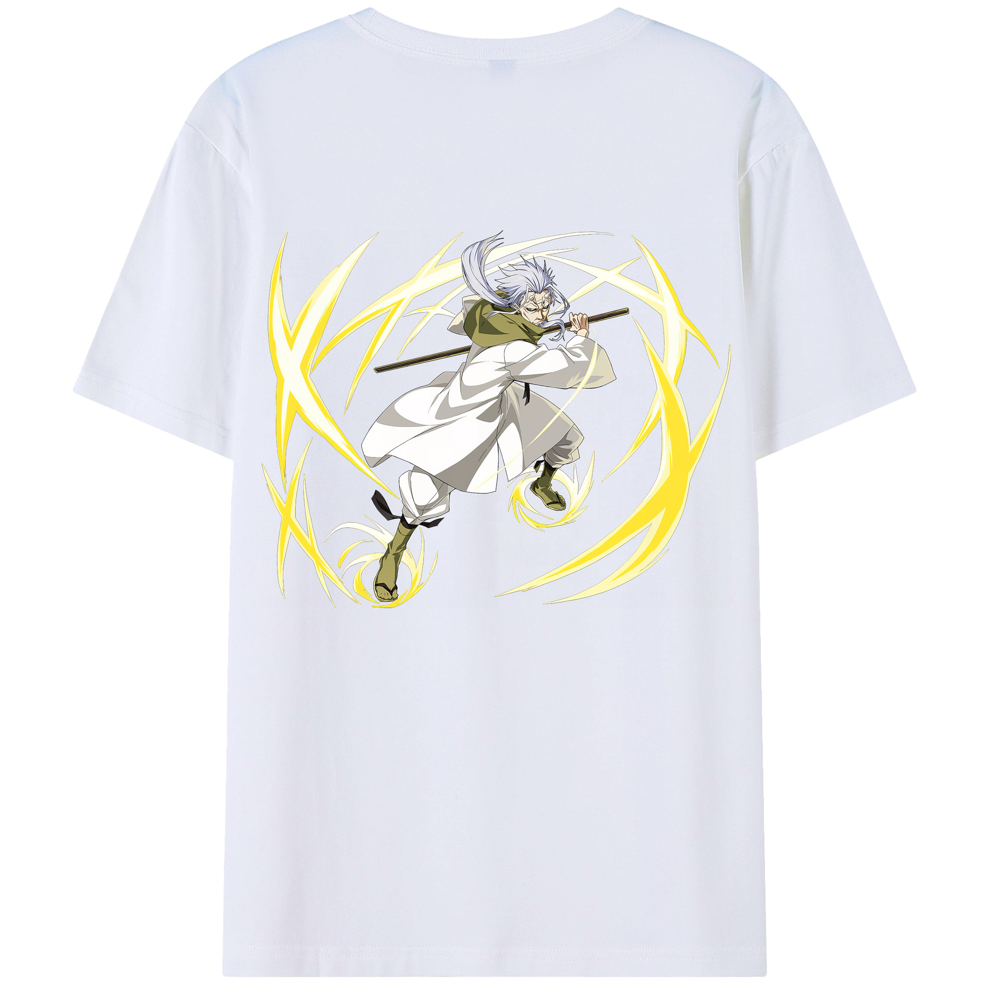 （画像用） 転スラ Regarding Reincarnated to Slime 綿100％ メンズ半袖Tシャツ（バックプリント） 通気性