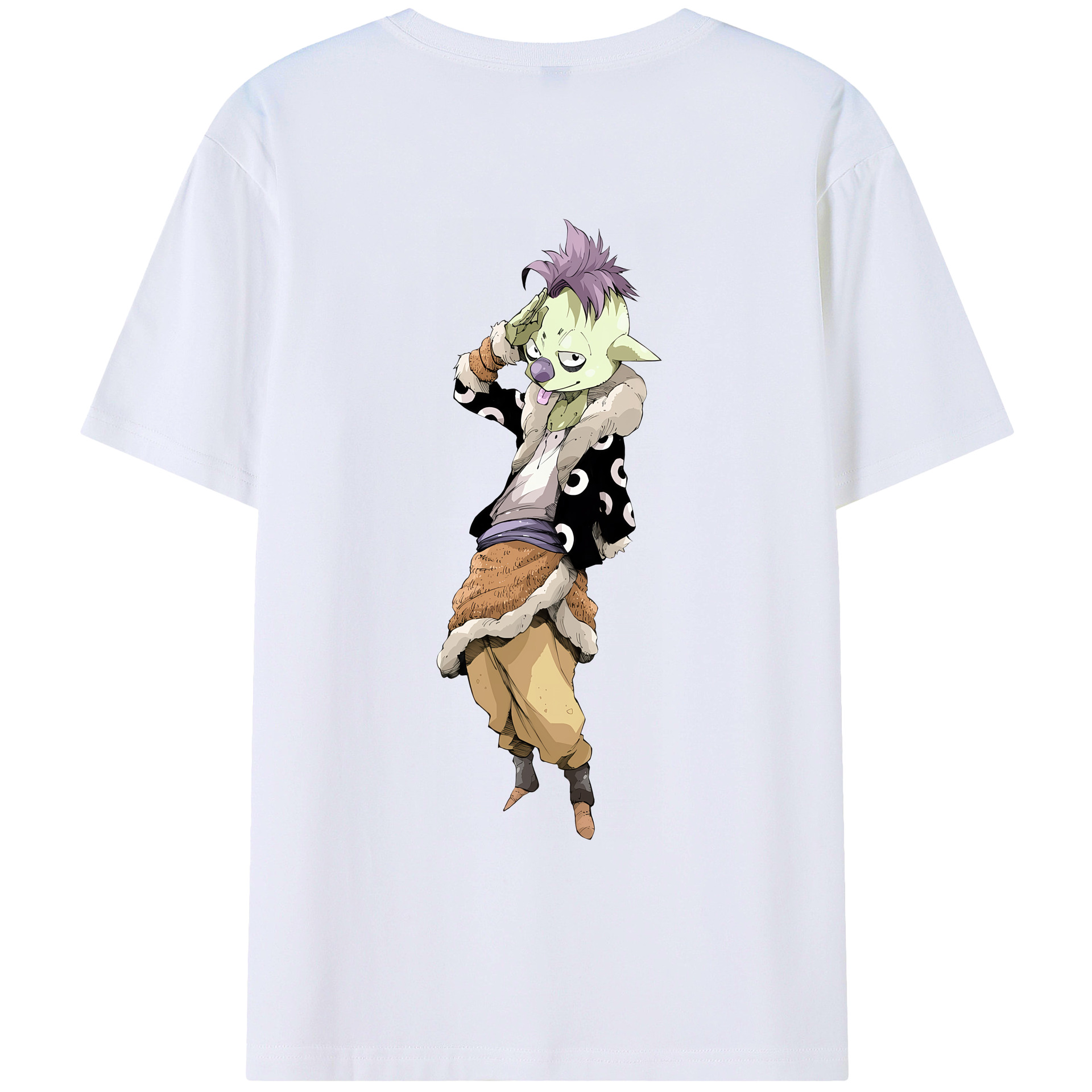 （画像用） 転スラ Regarding Reincarnated to Slime 綿100％ メンズ半袖Tシャツ（バックプリント） 通気性