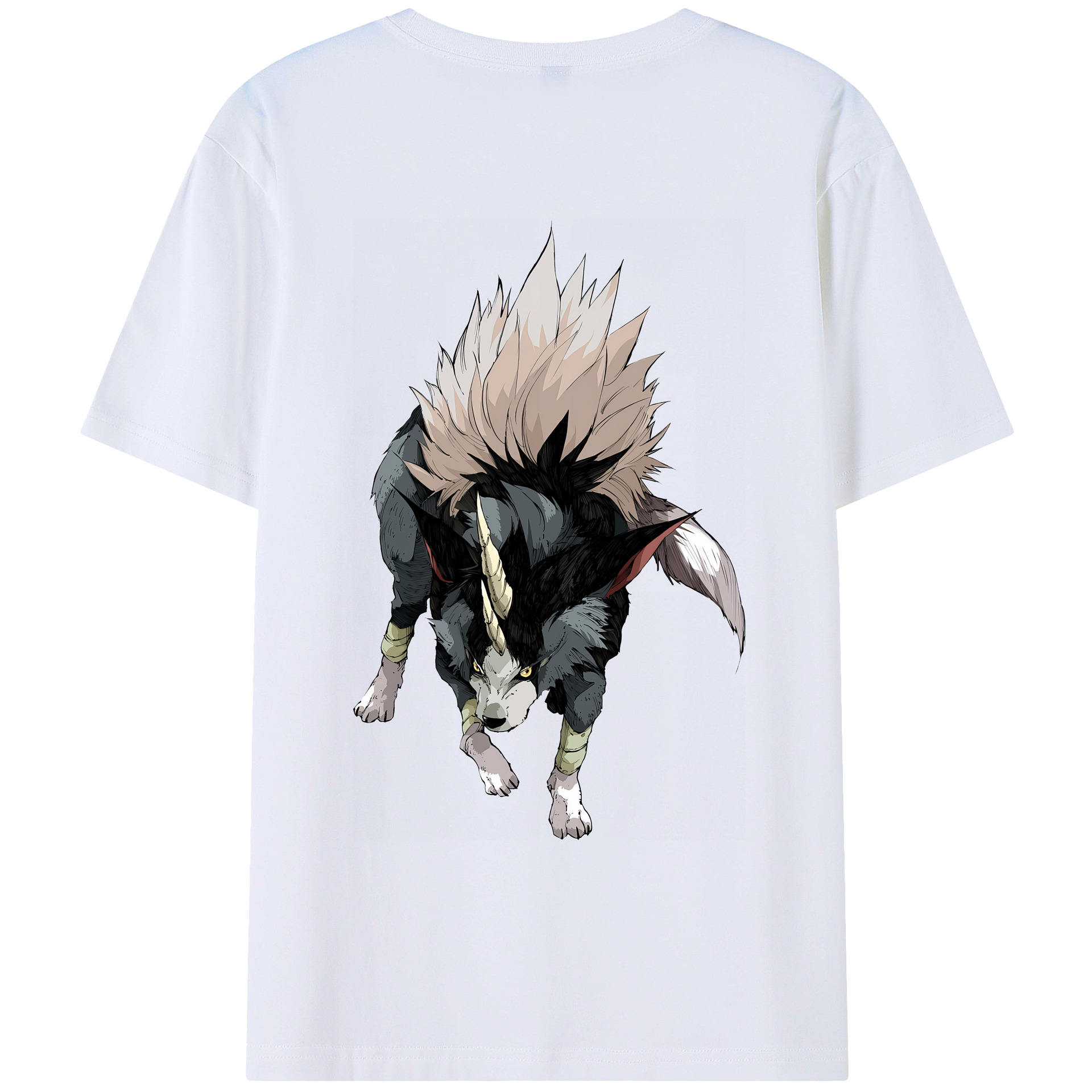 （画像用） 転スラ Regarding Reincarnated to Slime 綿100％ メンズ半袖Tシャツ（バックプリント） 通気性