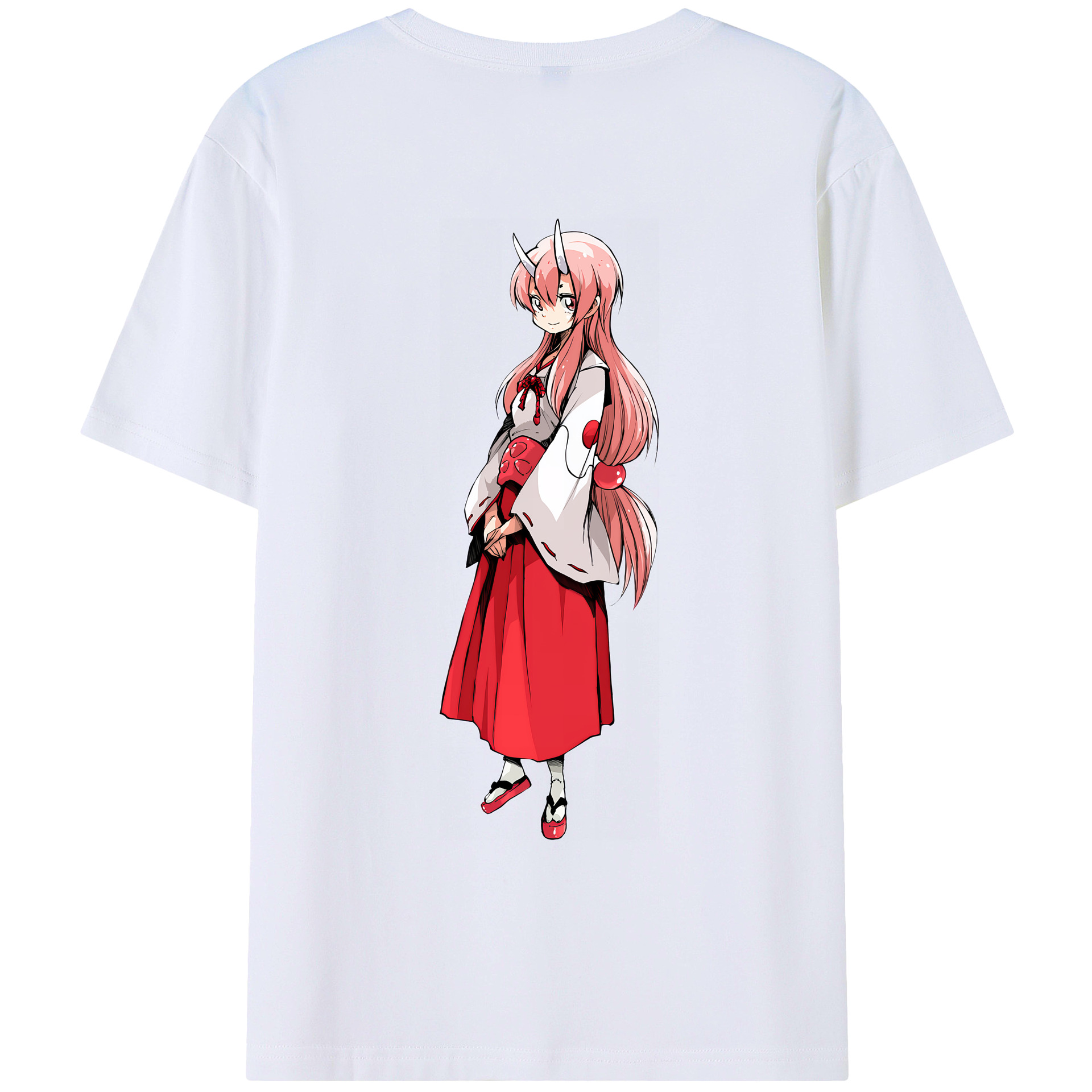 （画像用） 転スラ Regarding Reincarnated to Slime 綿100％ メンズ半袖Tシャツ（バックプリント） 通気性