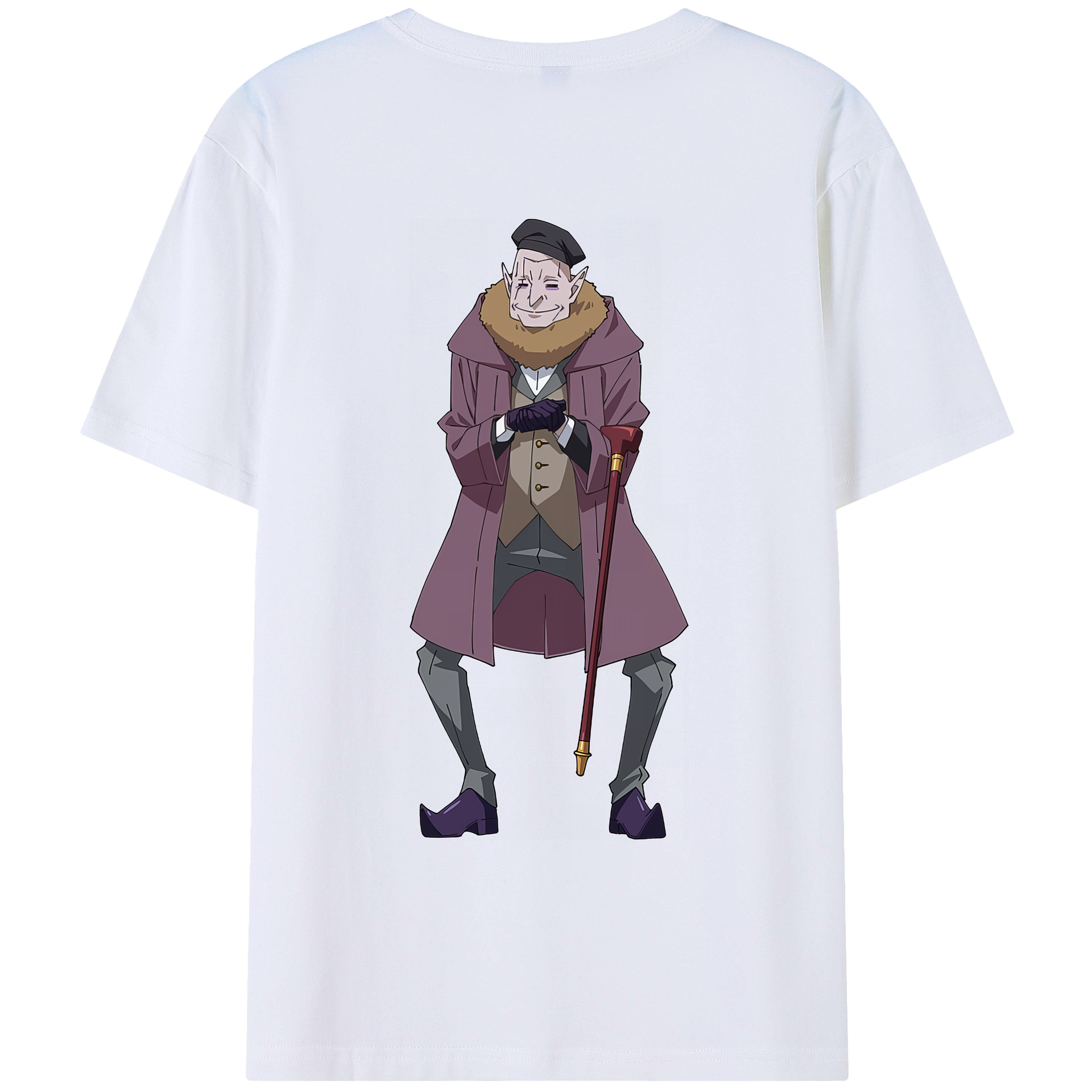 （画像用） 転スラ Regarding Reincarnated to Slime 綿100％ メンズ半袖Tシャツ（バックプリント） 通気性