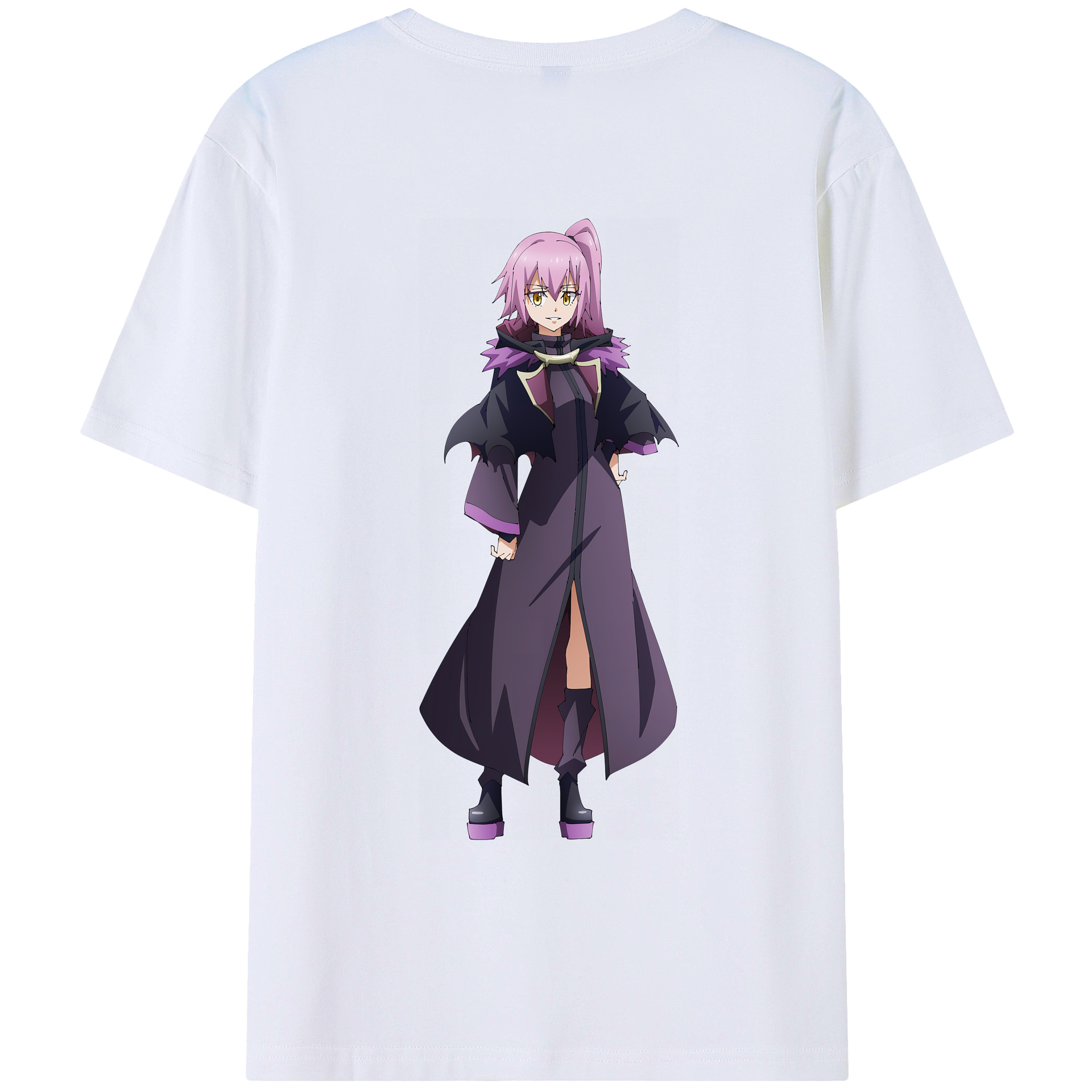 （画像用） 転スラ Regarding Reincarnated to Slime 綿100％ メンズ半袖Tシャツ（バックプリント） 通気性