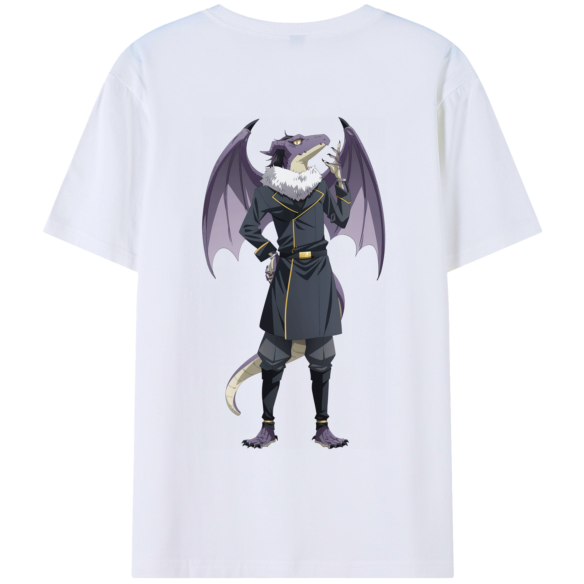 （画像用） 転スラ Regarding Reincarnated to Slime 綿100％ メンズ半袖Tシャツ（バックプリント） 通気性