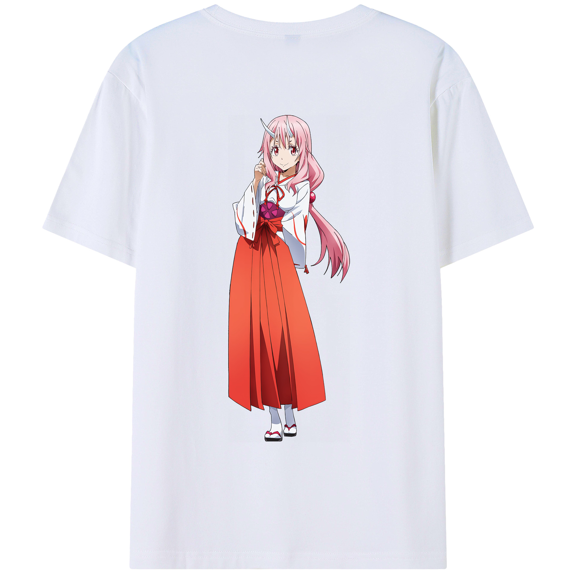 （画像用） 転スラ Regarding Reincarnated to Slime 綿100％ メンズ半袖Tシャツ（バックプリント） 通気性