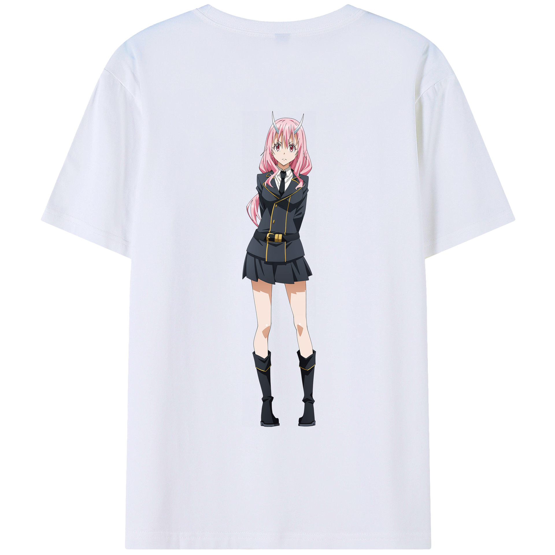 （画像用） 転スラ Regarding Reincarnated to Slime 綿100％ メンズ半袖Tシャツ（バックプリント） 通気性