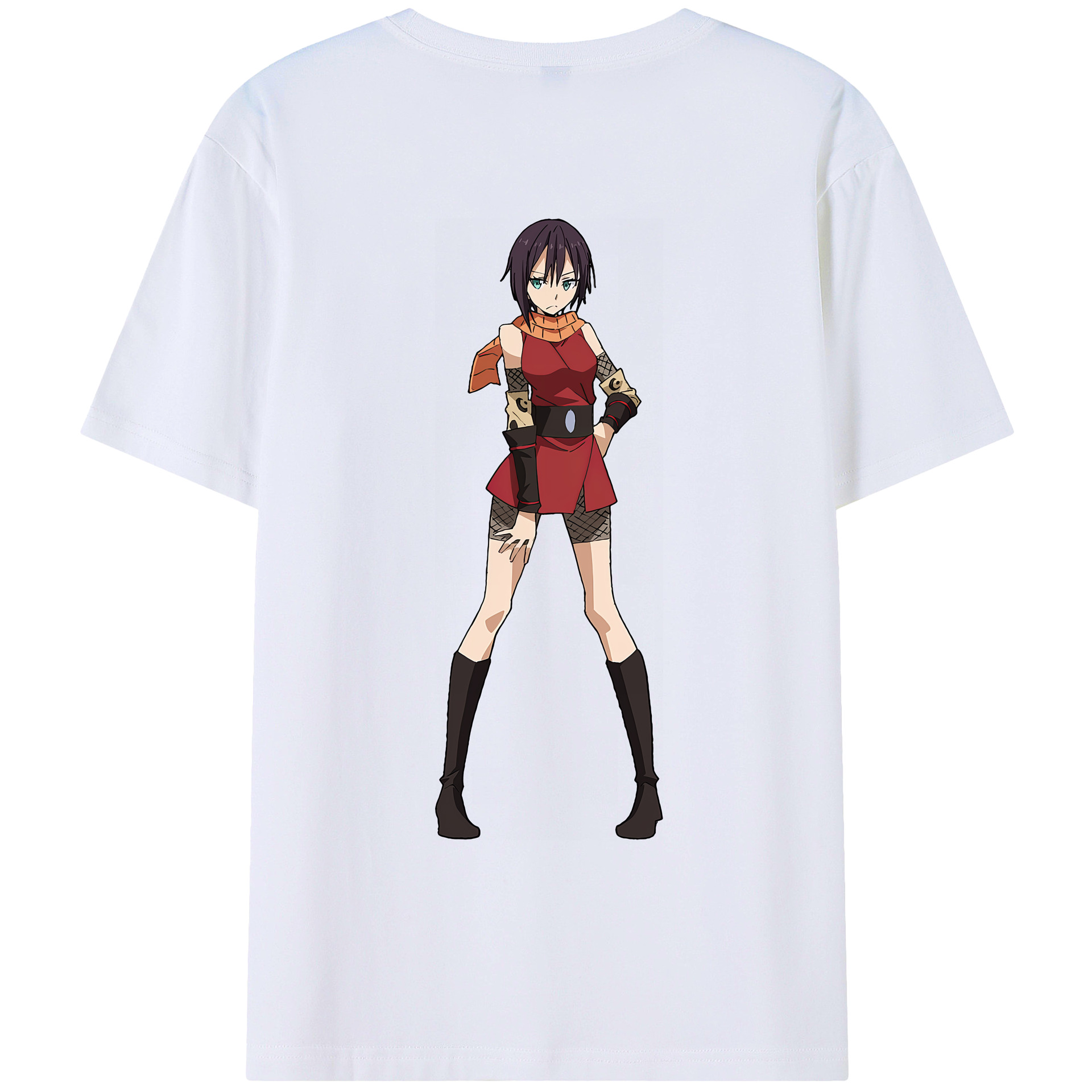 （画像用） 転スラ Regarding Reincarnated to Slime 綿100％ メンズ半袖Tシャツ（バックプリント） 通気性