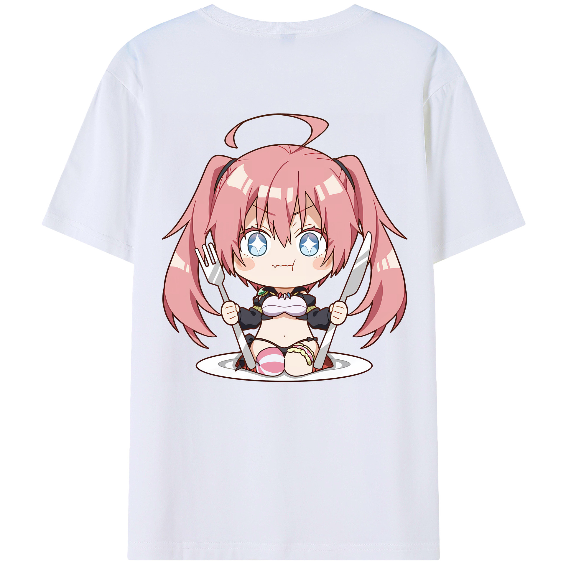 （画像用） 転スラ Regarding Reincarnated to Slime 綿100％ メンズ半袖Tシャツ（バックプリント） 通気性