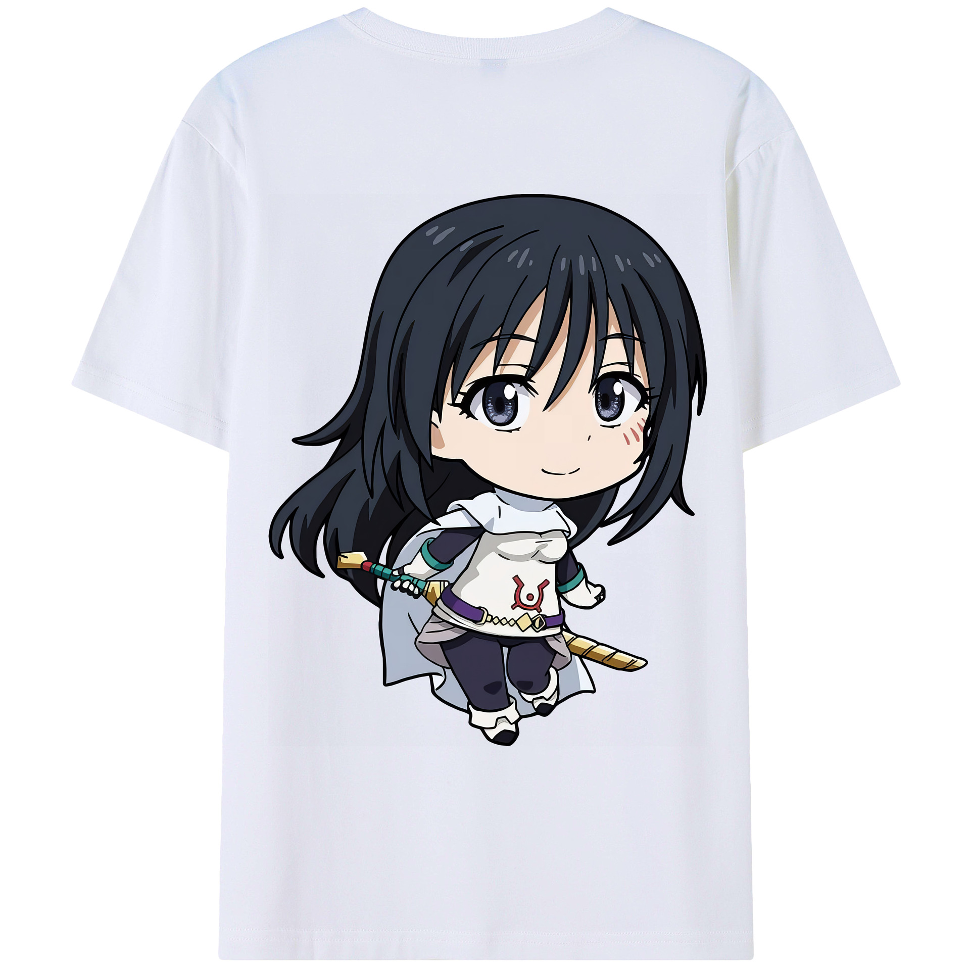 （画像用） 転スラ Regarding Reincarnated to Slime 綿100％ メンズ半袖Tシャツ（バックプリント） 通気性