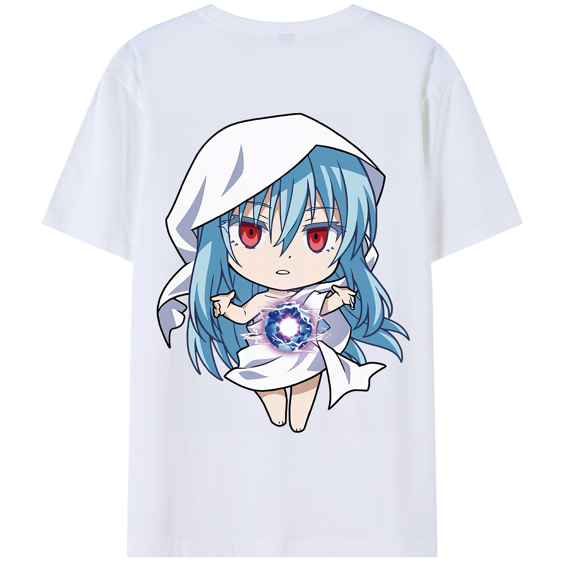 （画像用） 転スラ Regarding Reincarnated to Slime 綿100％ メンズ半袖Tシャツ（バックプリント） 通気性