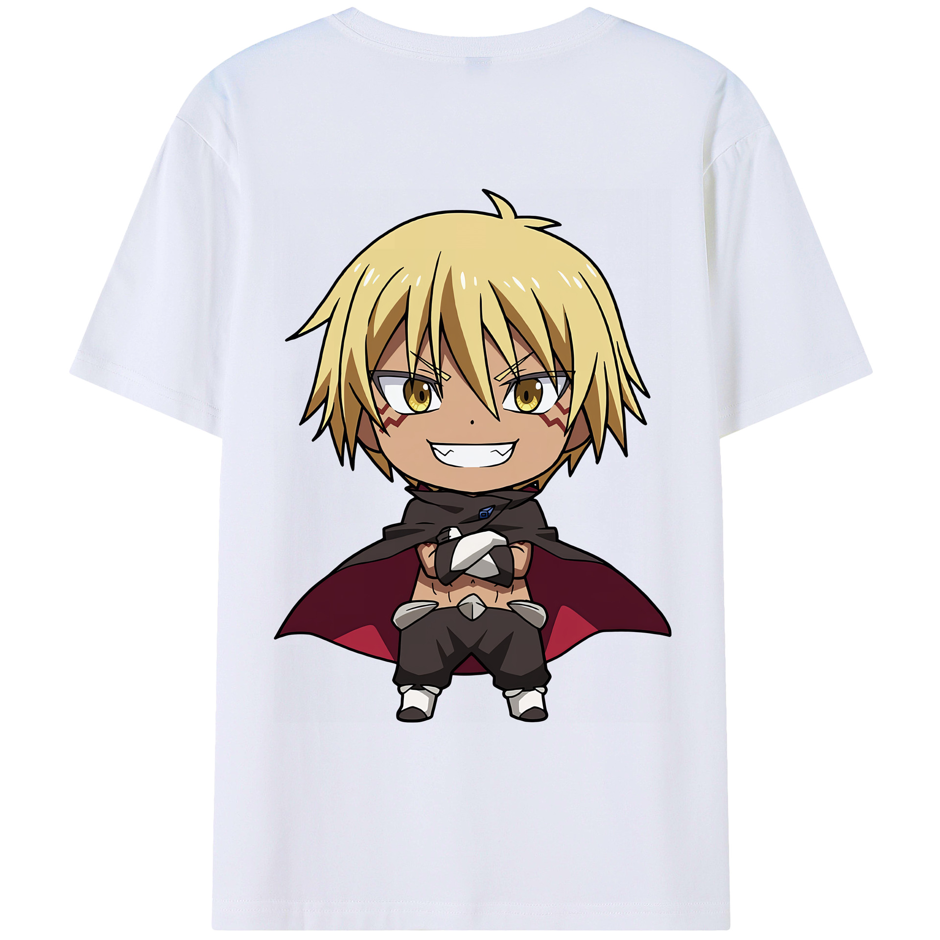 （画像用） 転スラ Regarding Reincarnated to Slime 綿100％ メンズ半袖Tシャツ（バックプリント） 通気性