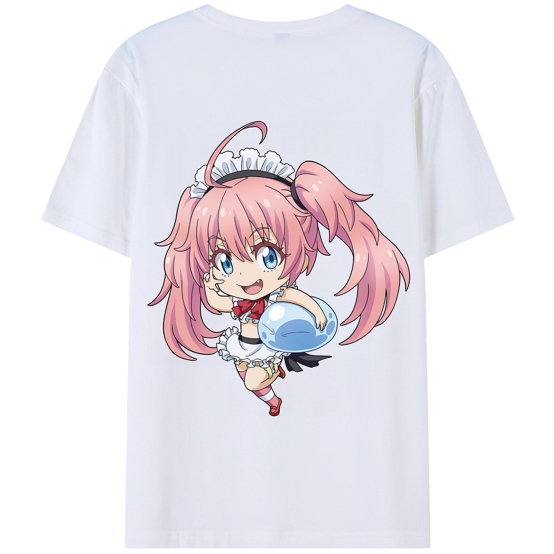 （画像用） 転スラ Regarding Reincarnated to Slime 綿100％ メンズ半袖Tシャツ（バックプリント） 通気性