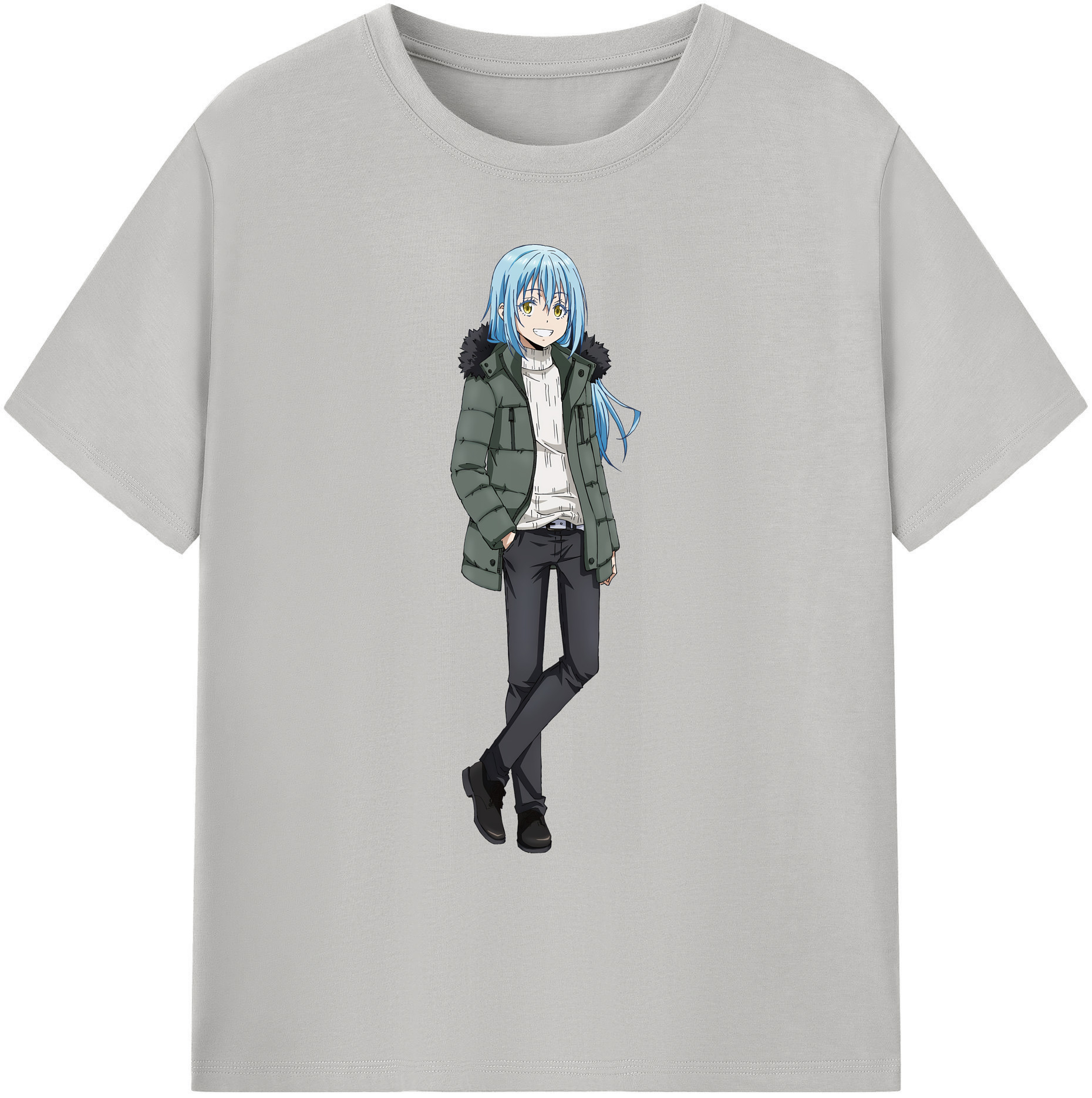 （画像用） 転スラ Regarding Reincarnated to Slime 綿100％ メンズ半袖Tシャツ｜肌触りやわらか＆通気性