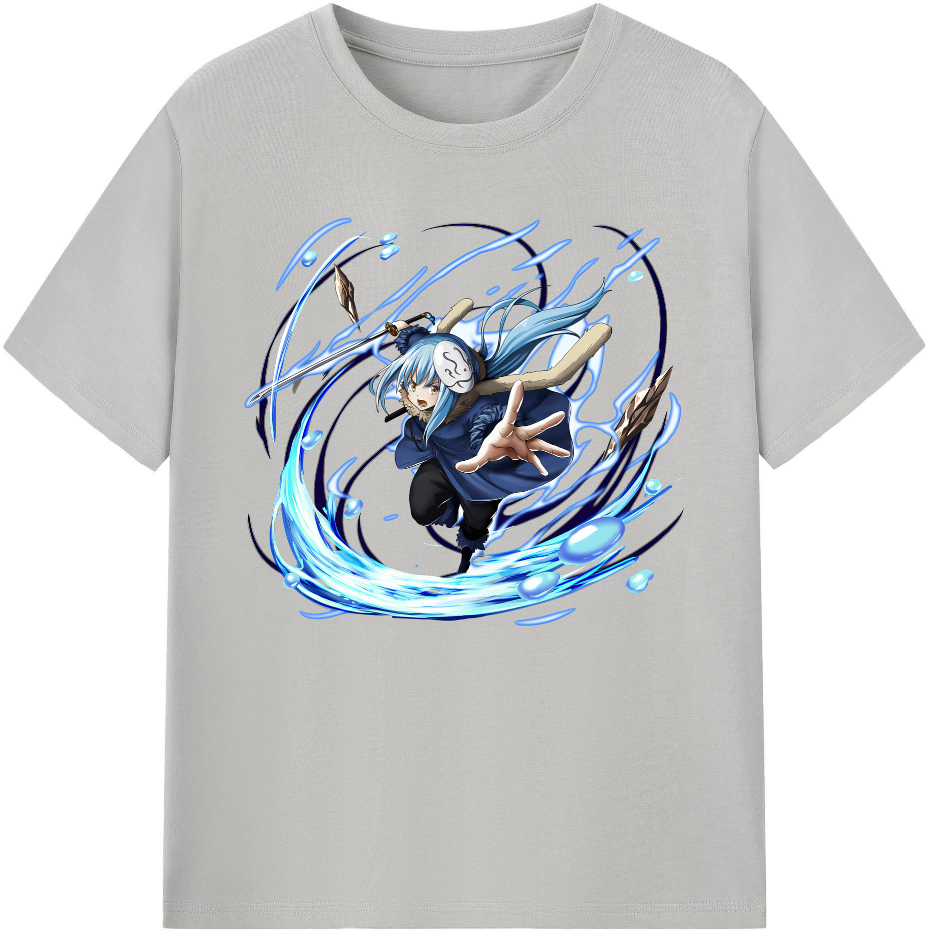 （画像用） 転スラ Regarding Reincarnated to Slime 綿100％ メンズ半袖Tシャツ｜肌触りやわらか＆通気性