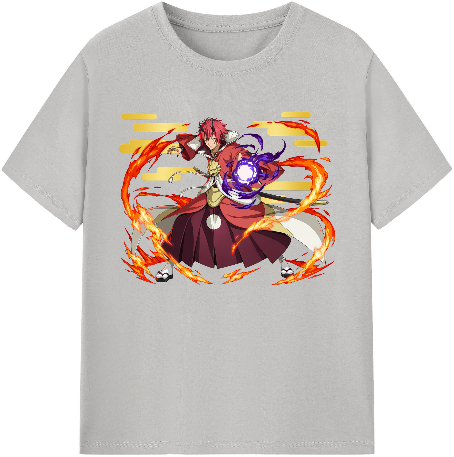 （画像用） 転スラ Regarding Reincarnated to Slime 綿100％ メンズ半袖Tシャツ｜肌触りやわらか＆通気性