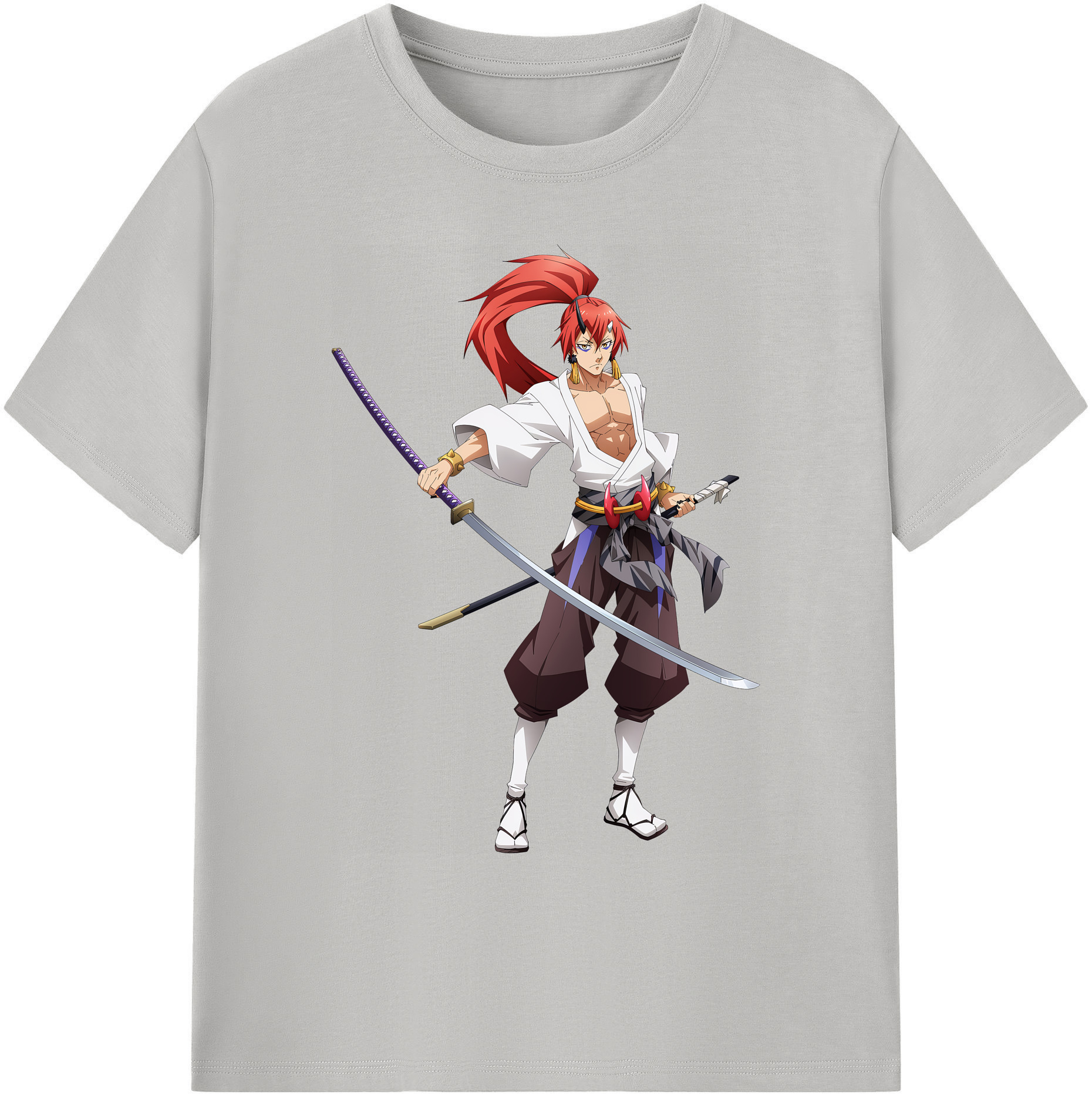 （画像用） 転スラ Regarding Reincarnated to Slime 綿100％ メンズ半袖Tシャツ｜肌触りやわらか＆通気性