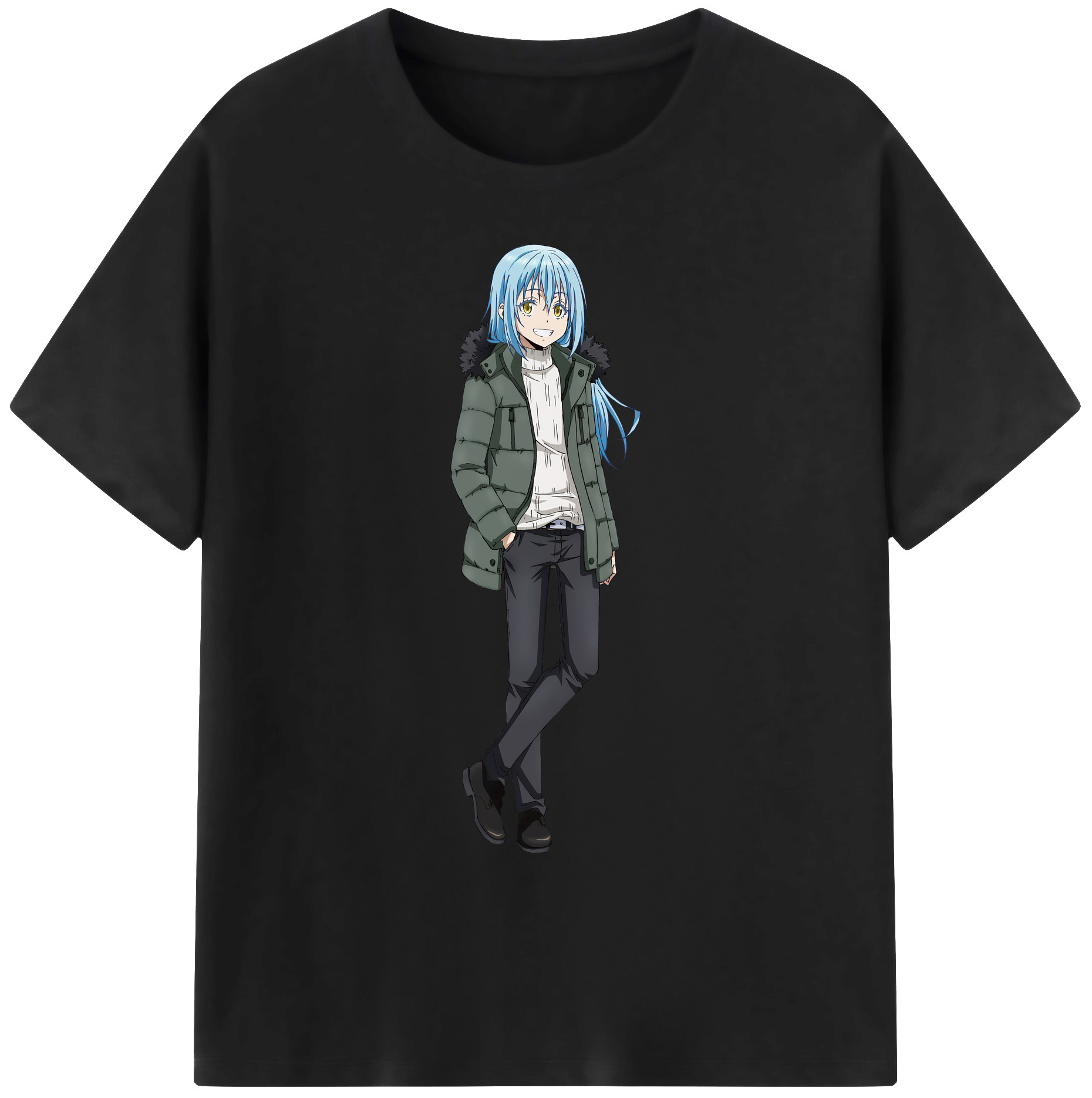 （画像用） 転スラ Regarding Reincarnated to Slime 綿100％ メンズ半袖Tシャツ｜肌触りやわらか＆通気性
