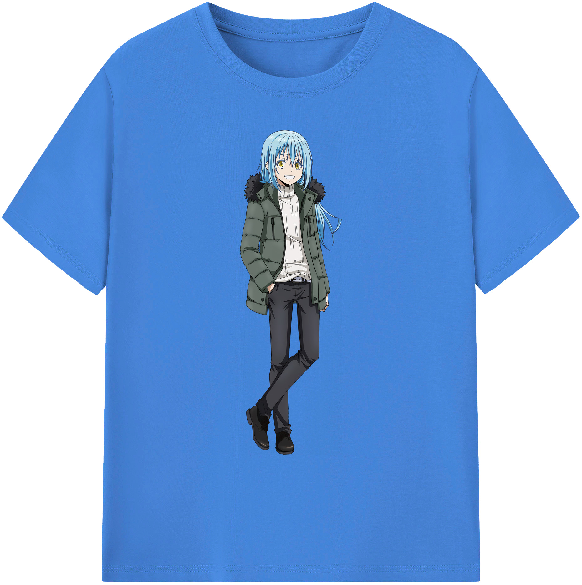 （画像用） 転スラ Regarding Reincarnated to Slime 綿100％ メンズ半袖Tシャツ｜肌触りやわらか＆通気性