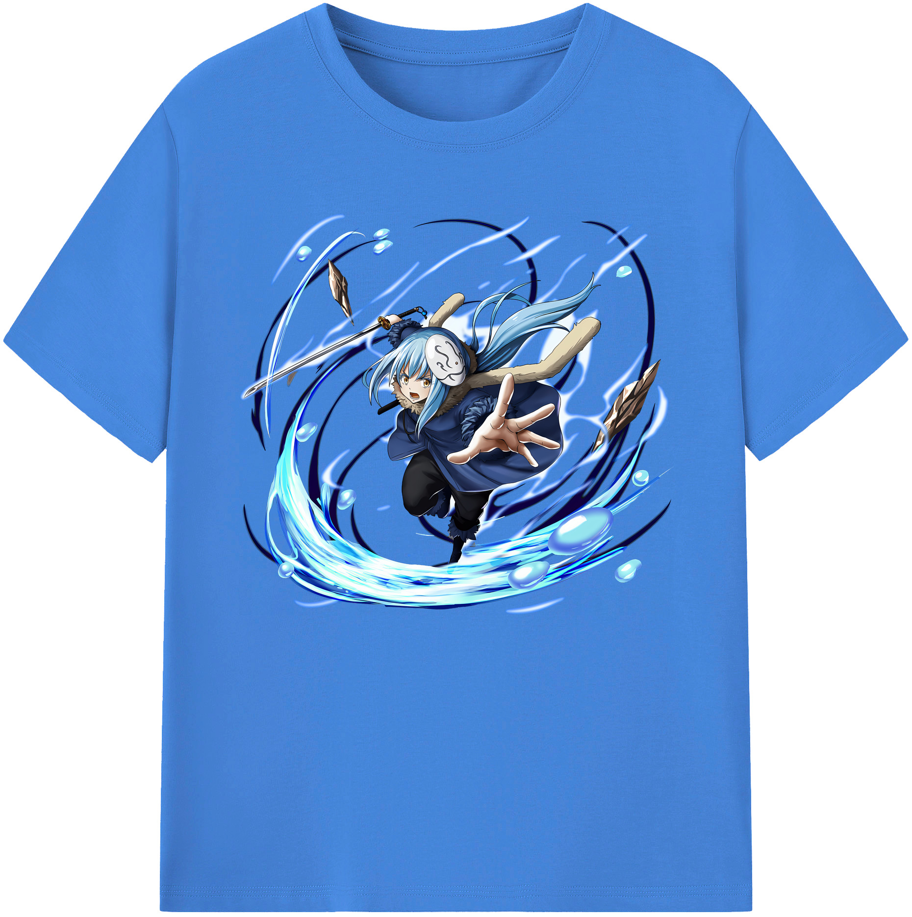 （画像用） 転スラ Regarding Reincarnated to Slime 綿100％ メンズ半袖Tシャツ｜肌触りやわらか＆通気性