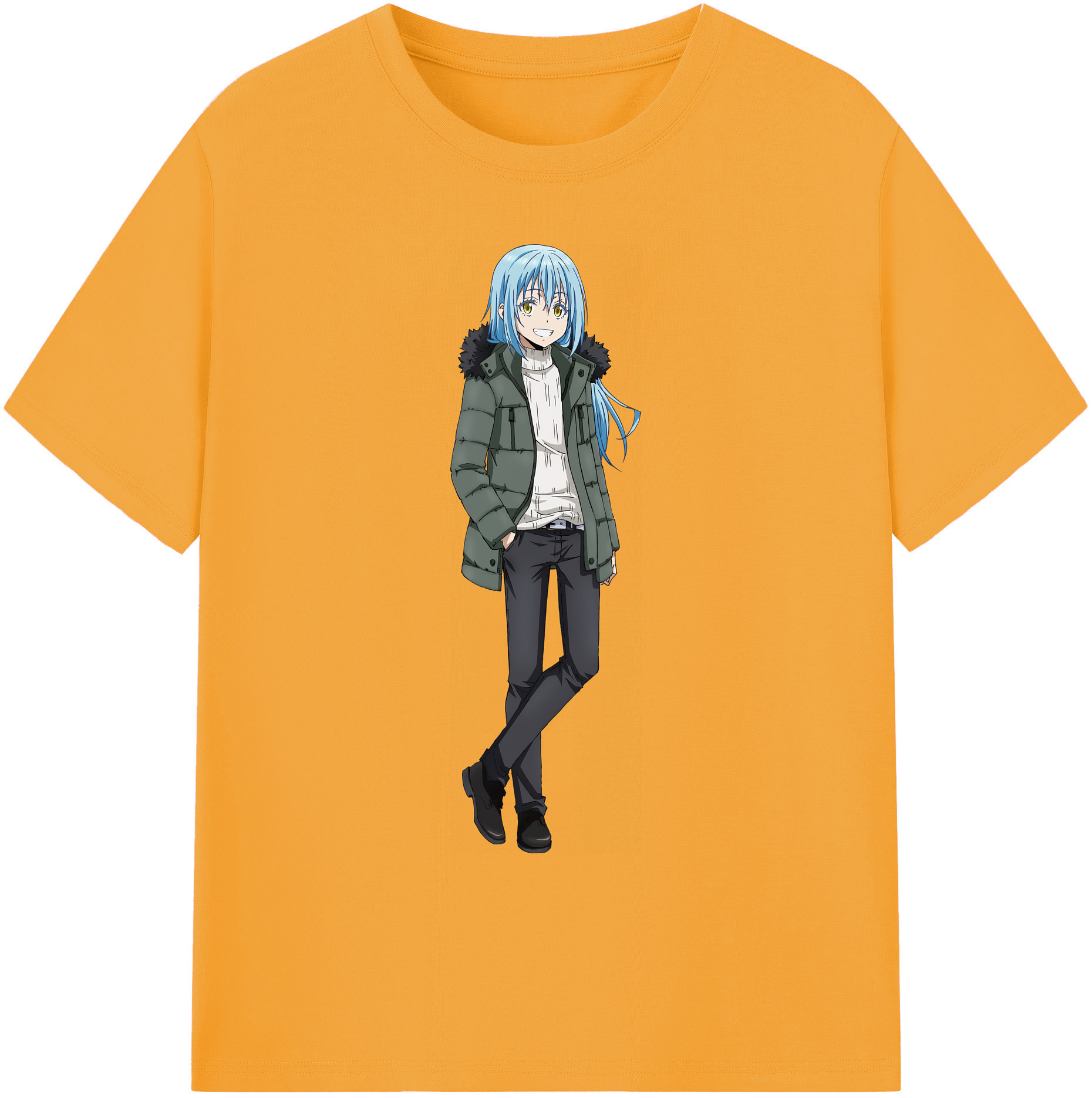 （画像用） 転スラ Regarding Reincarnated to Slime 綿100％ メンズ半袖Tシャツ｜肌触りやわらか＆通気性