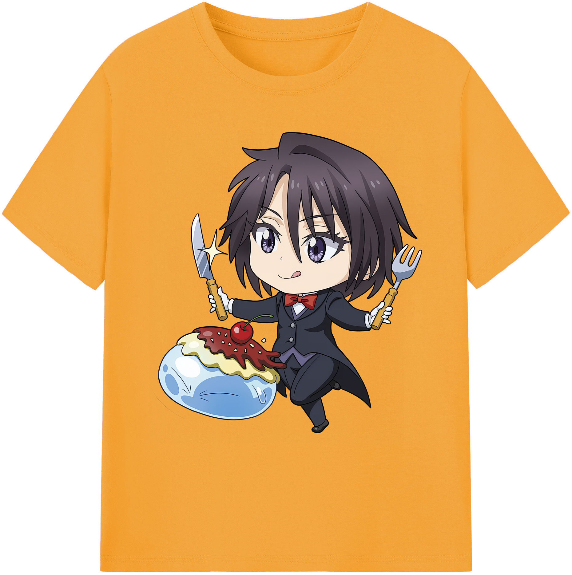 （画像用） 転スラ Regarding Reincarnated to Slime 綿100％ メンズ半袖Tシャツ｜肌触りやわらか＆通気性