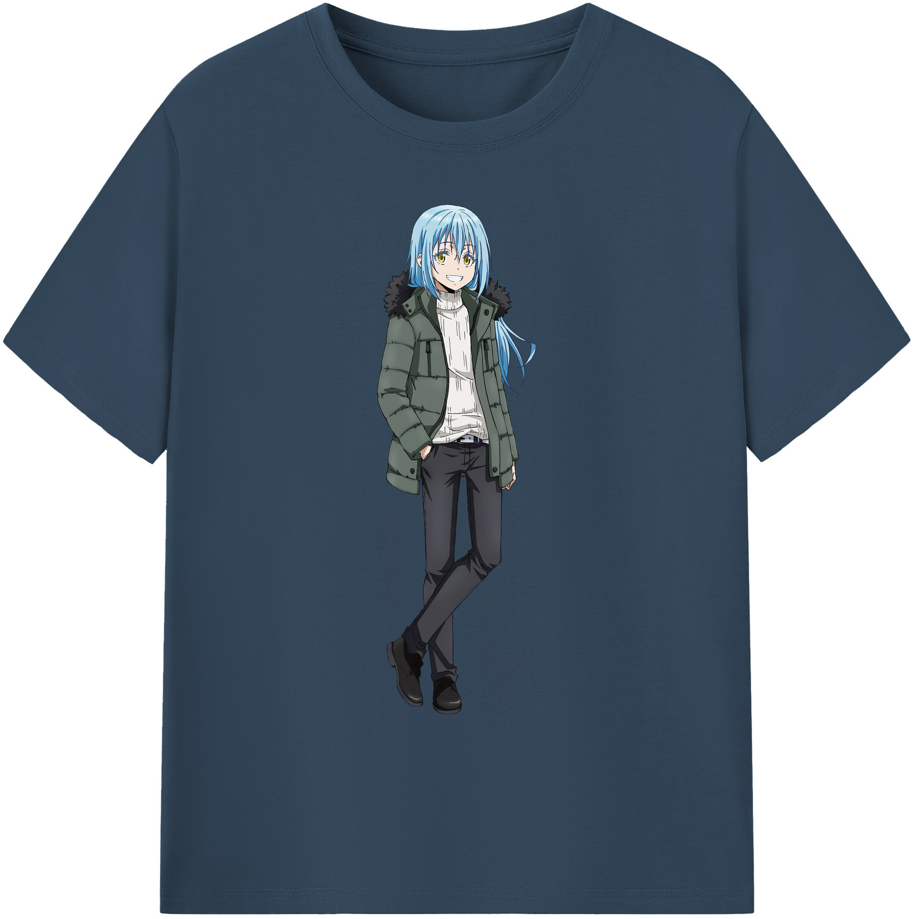（画像用） 転スラ Regarding Reincarnated to Slime 綿100％ メンズ半袖Tシャツ｜肌触りやわらか＆通気性